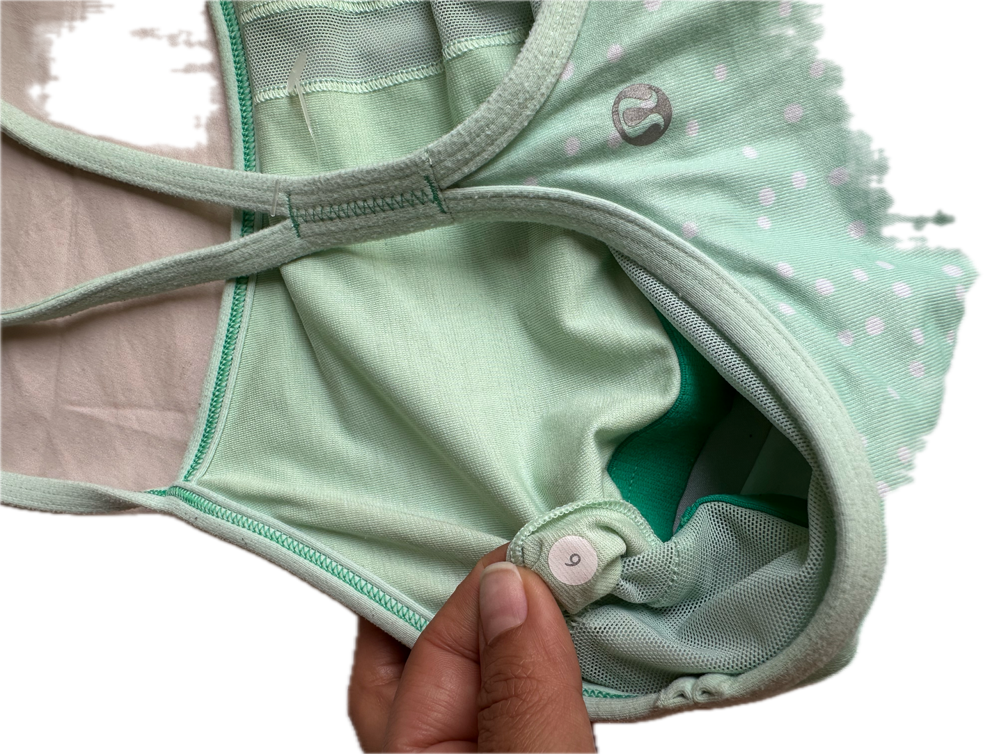 Tank 6 Lululemon verde/puntitos blancos