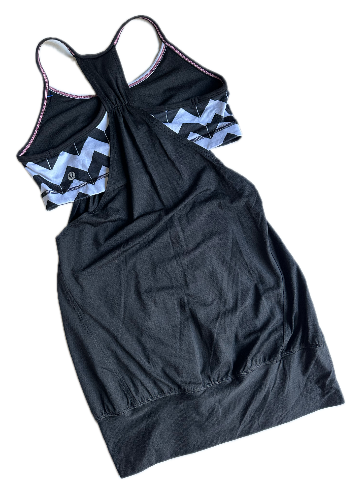 Tank top 6 negro con top print