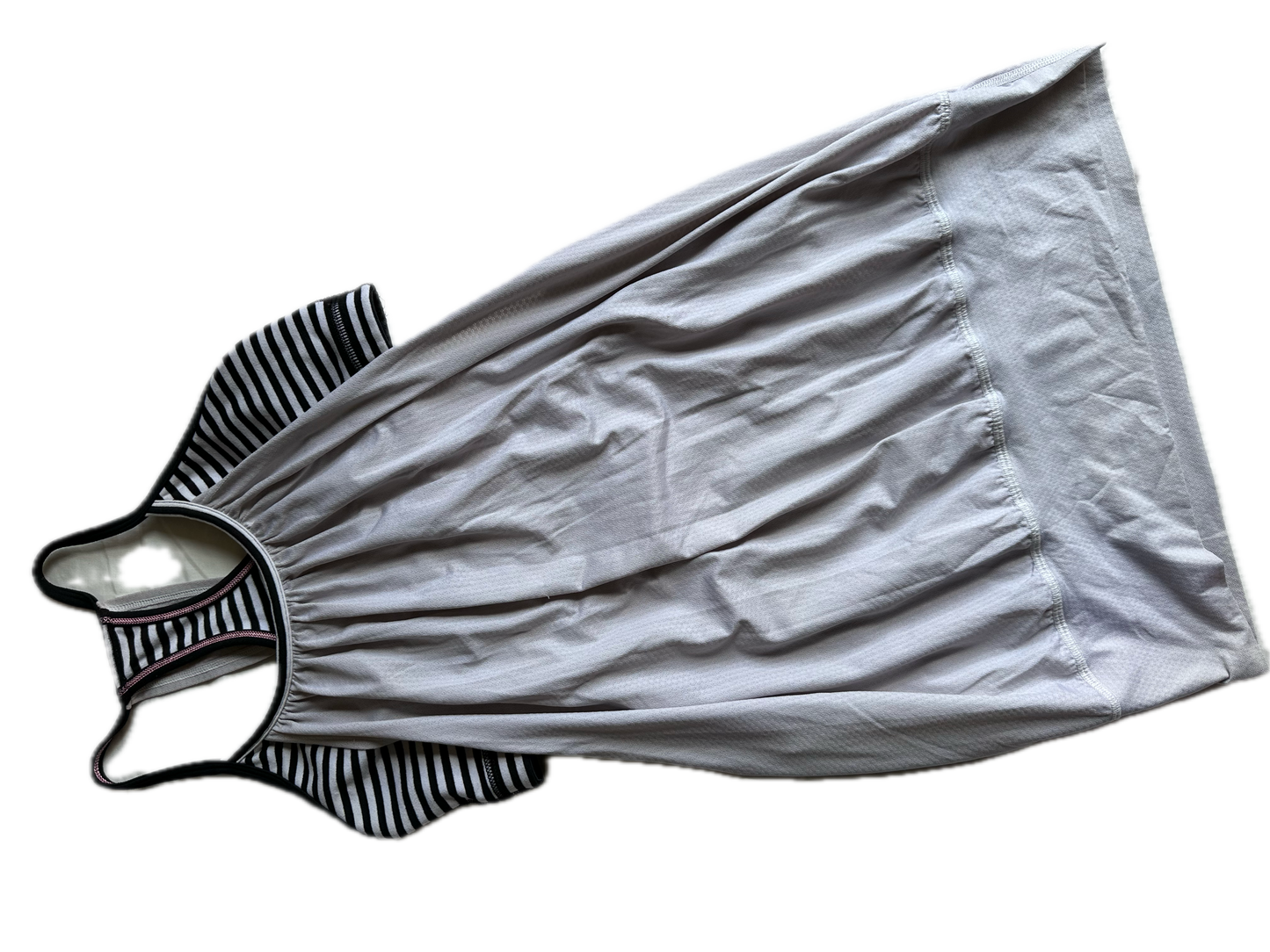 Tank 6 gris con top de rayas