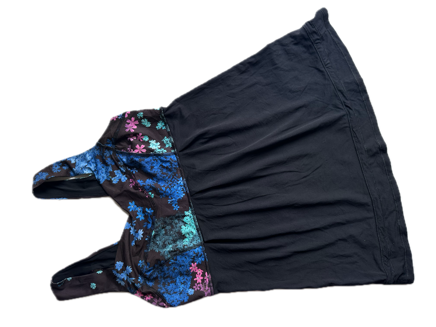 Tank top 8 negro y print flores