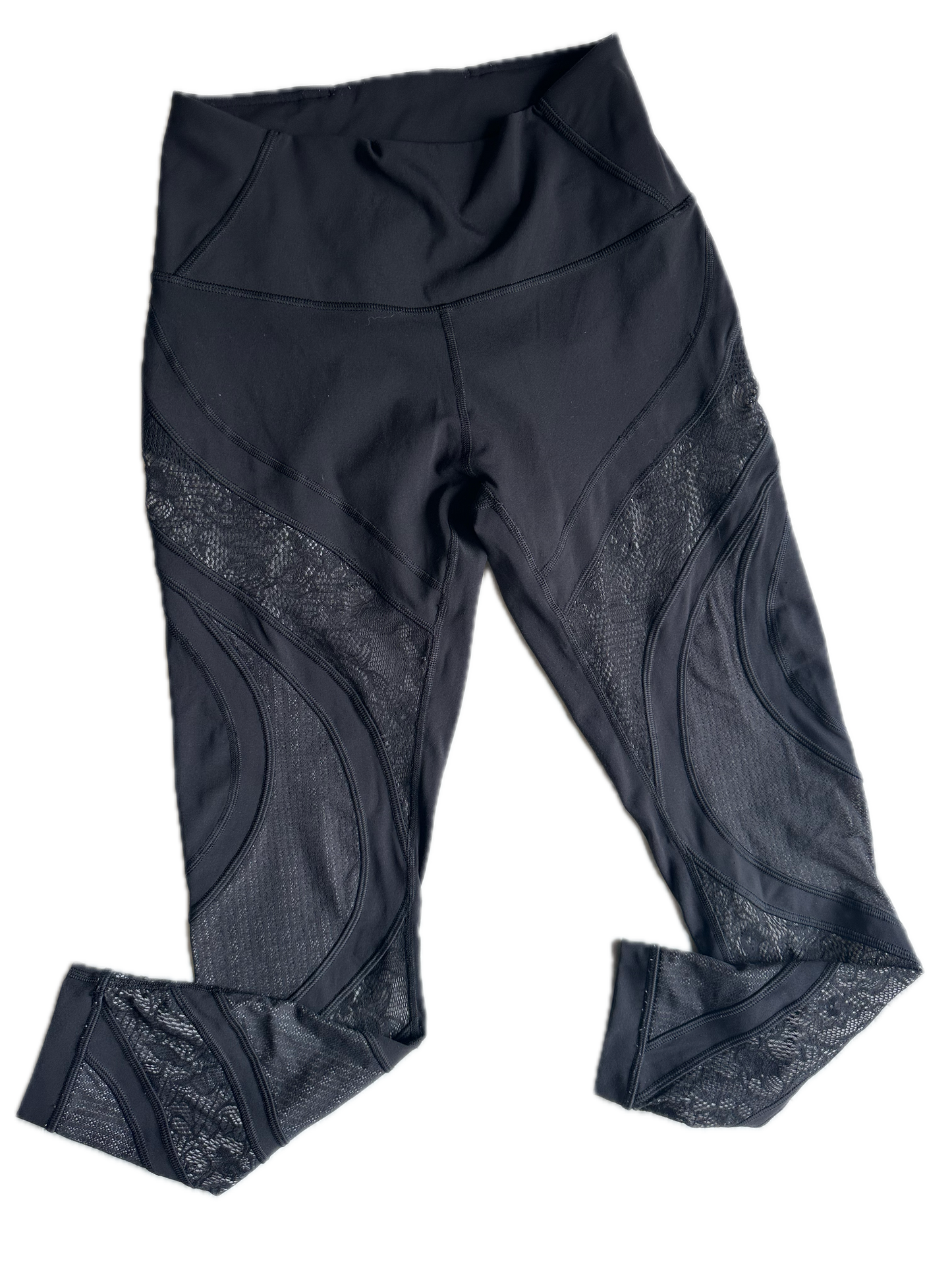 Legging 10 negro transparencias tipo encaje