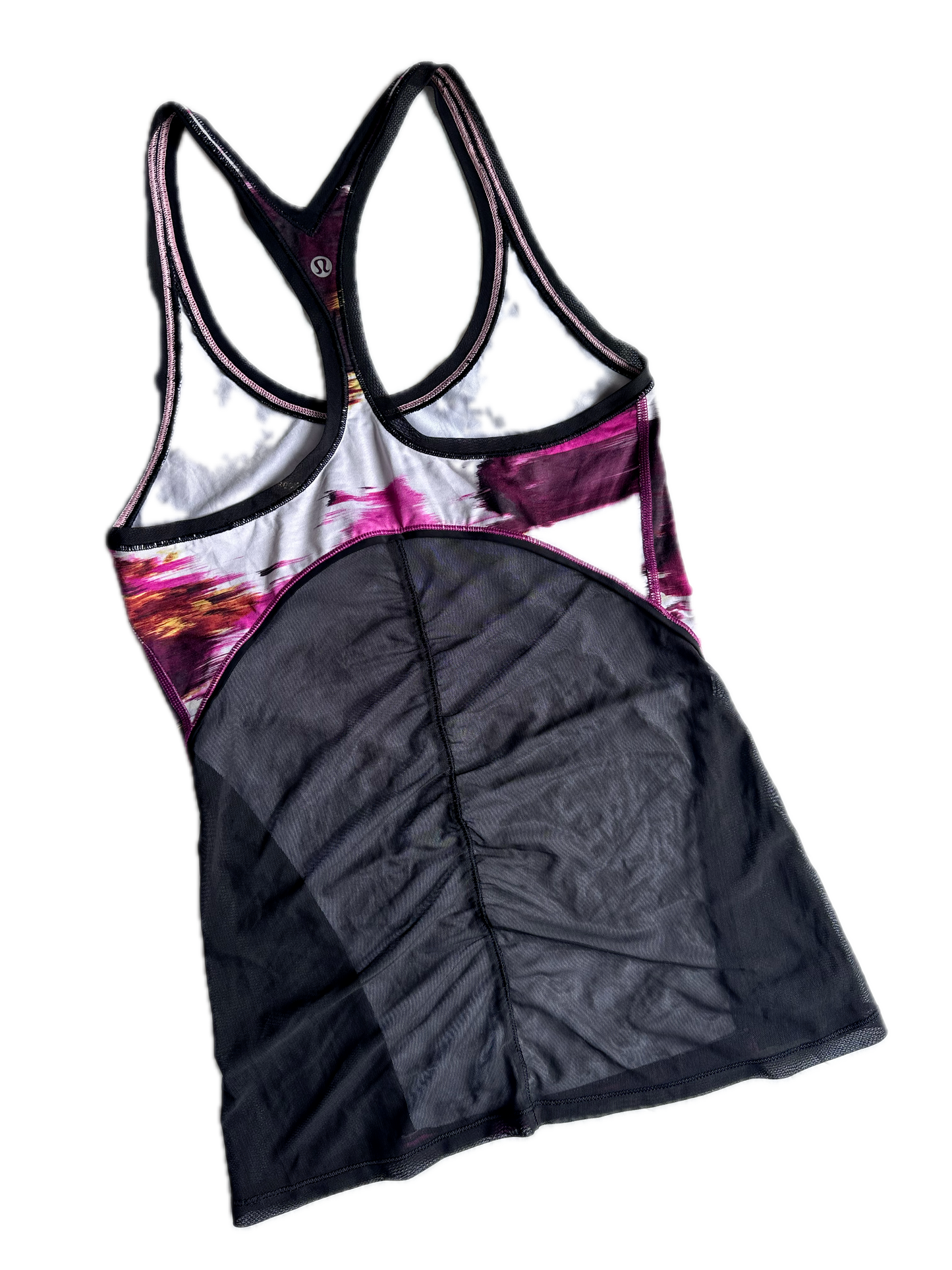 Tank top 6 print rosa con mesh en espalda