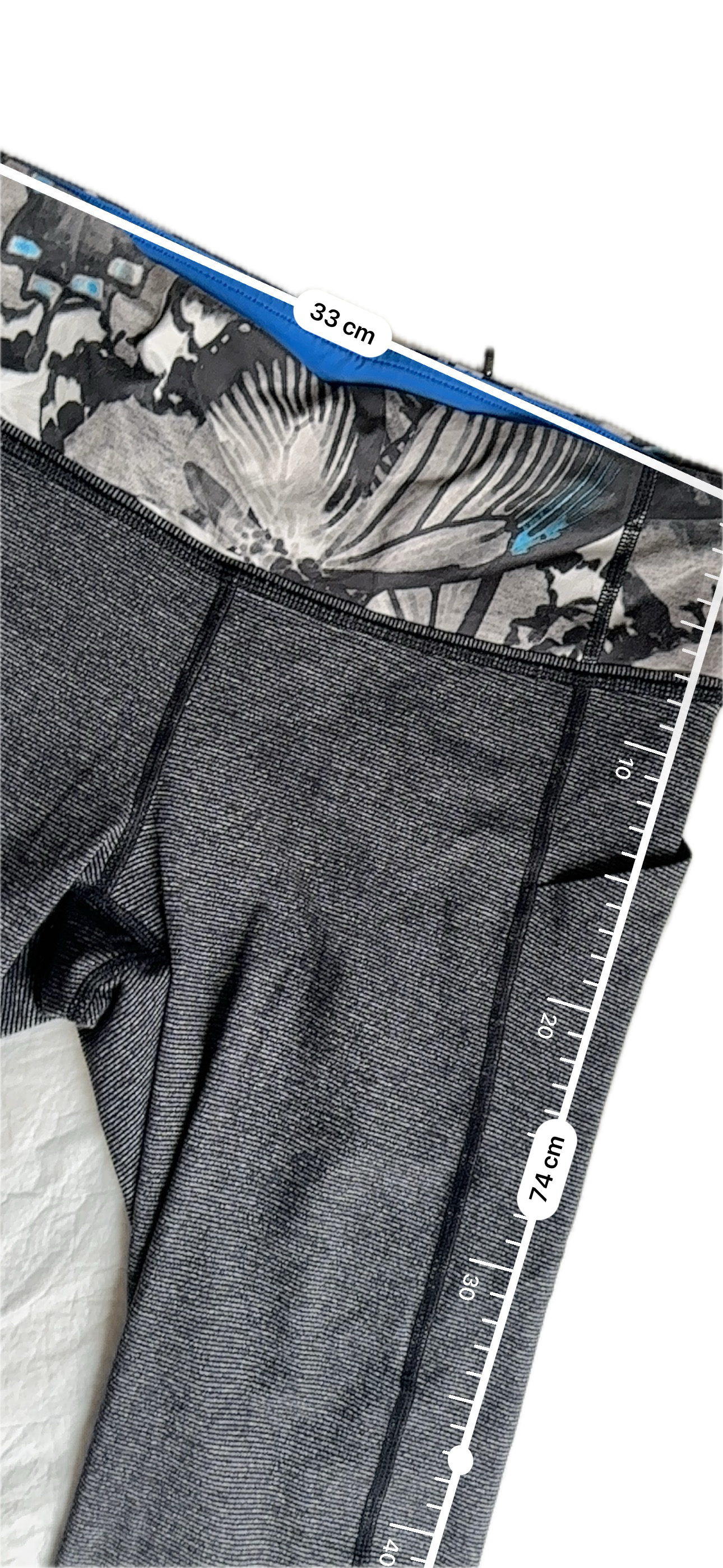 Legging 6 gris pretina flores