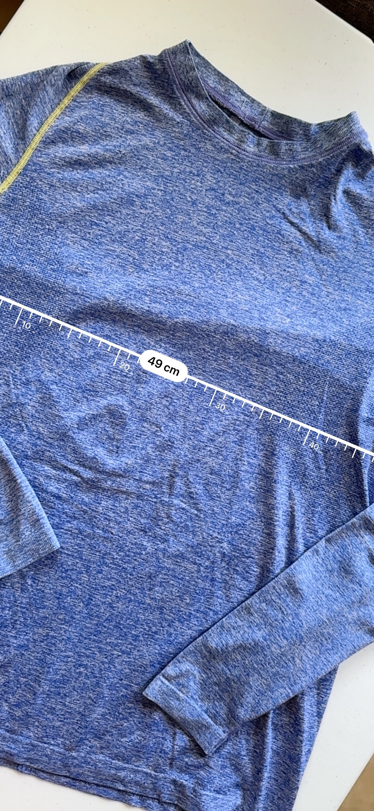 Playera M Lululemon azul jaspeada