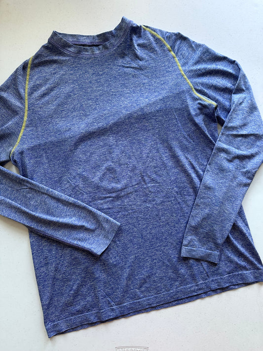Playera M Lululemon azul jaspeada