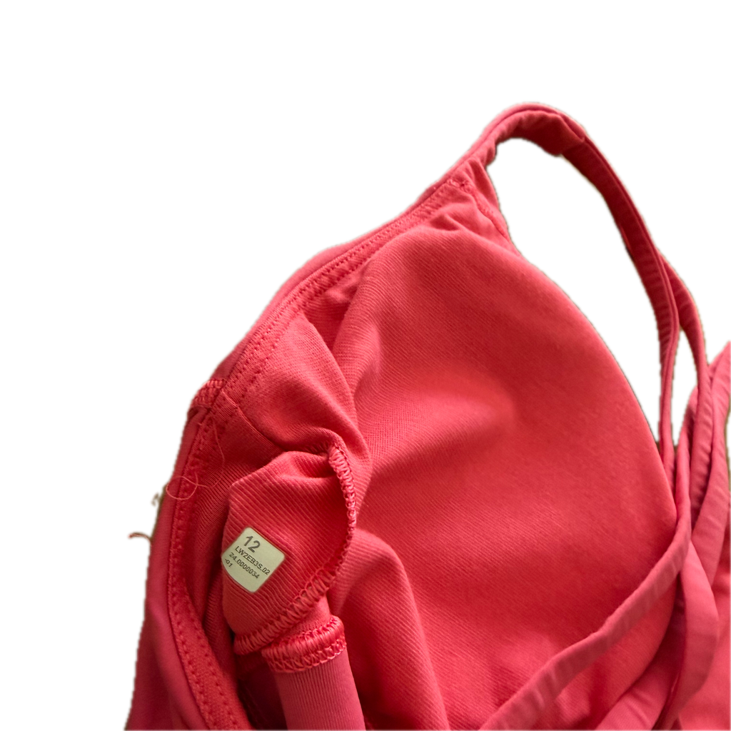 Top talla 12 rosa espalda cruzada