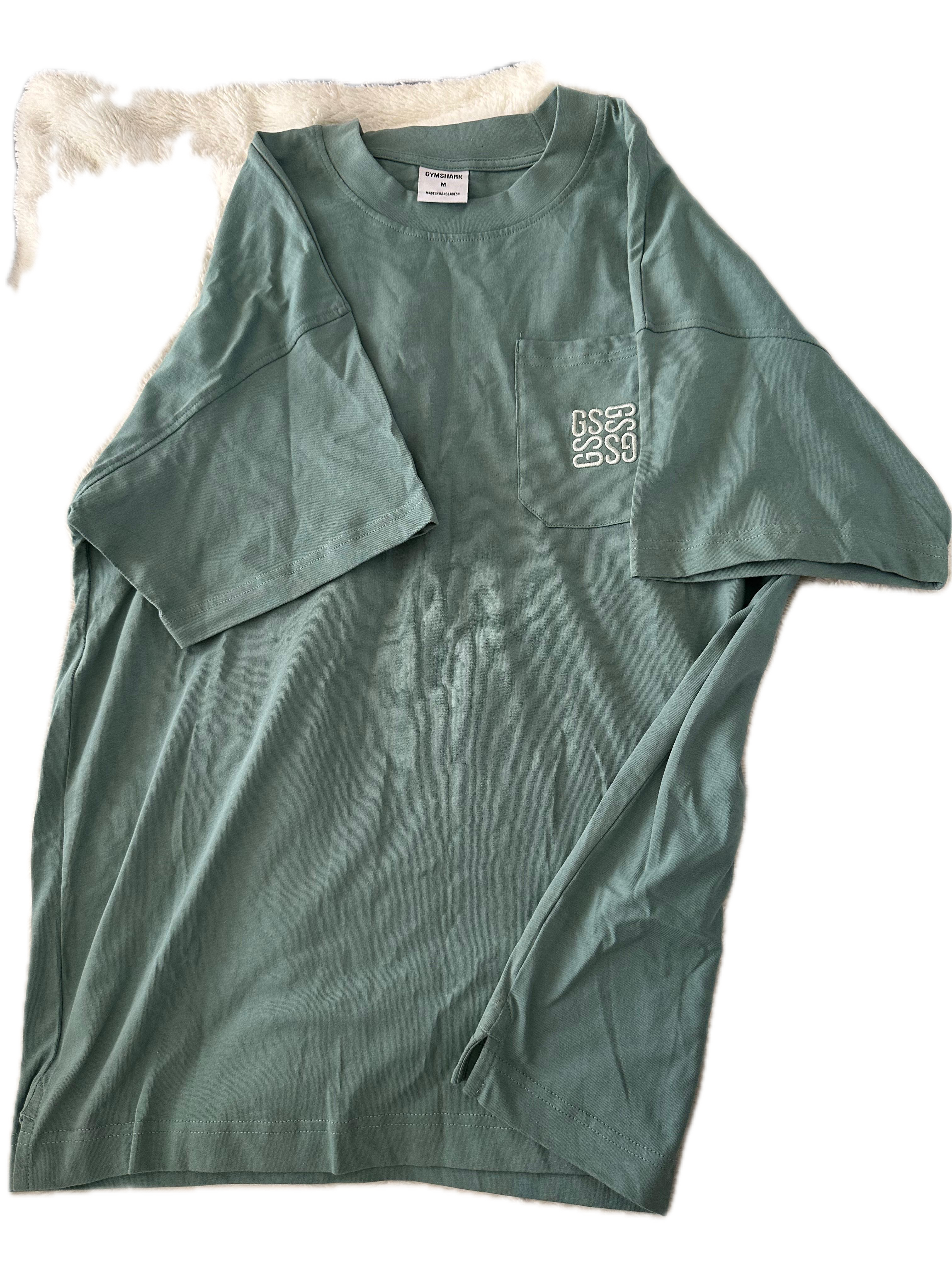 Playera GYMSHARK talla M verde gris