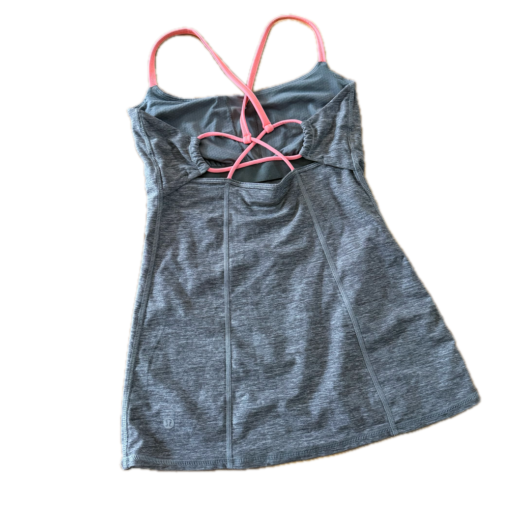 Tank top talla 4 gris con tirantes coral