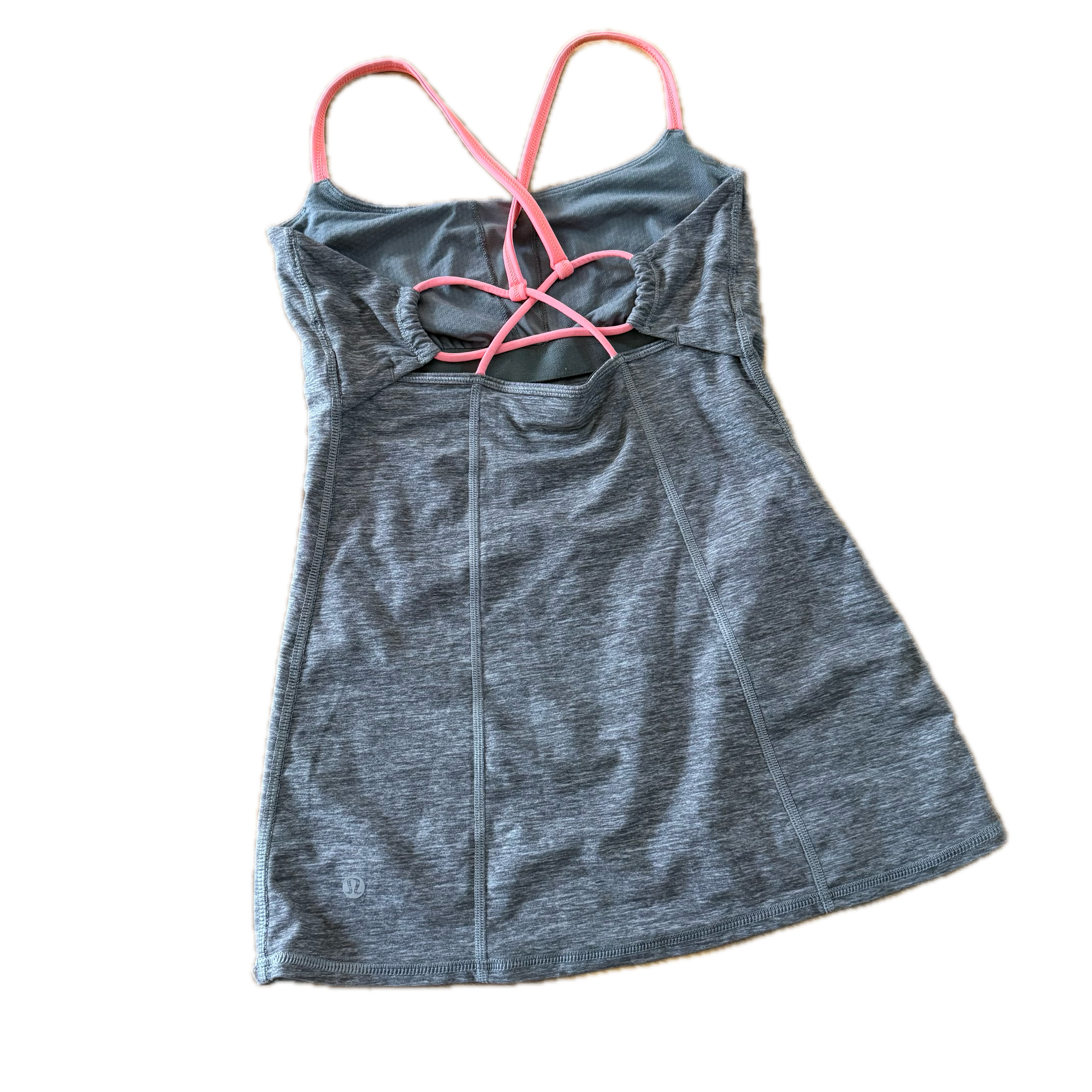 Tank top talla 4 gris con tirantes coral