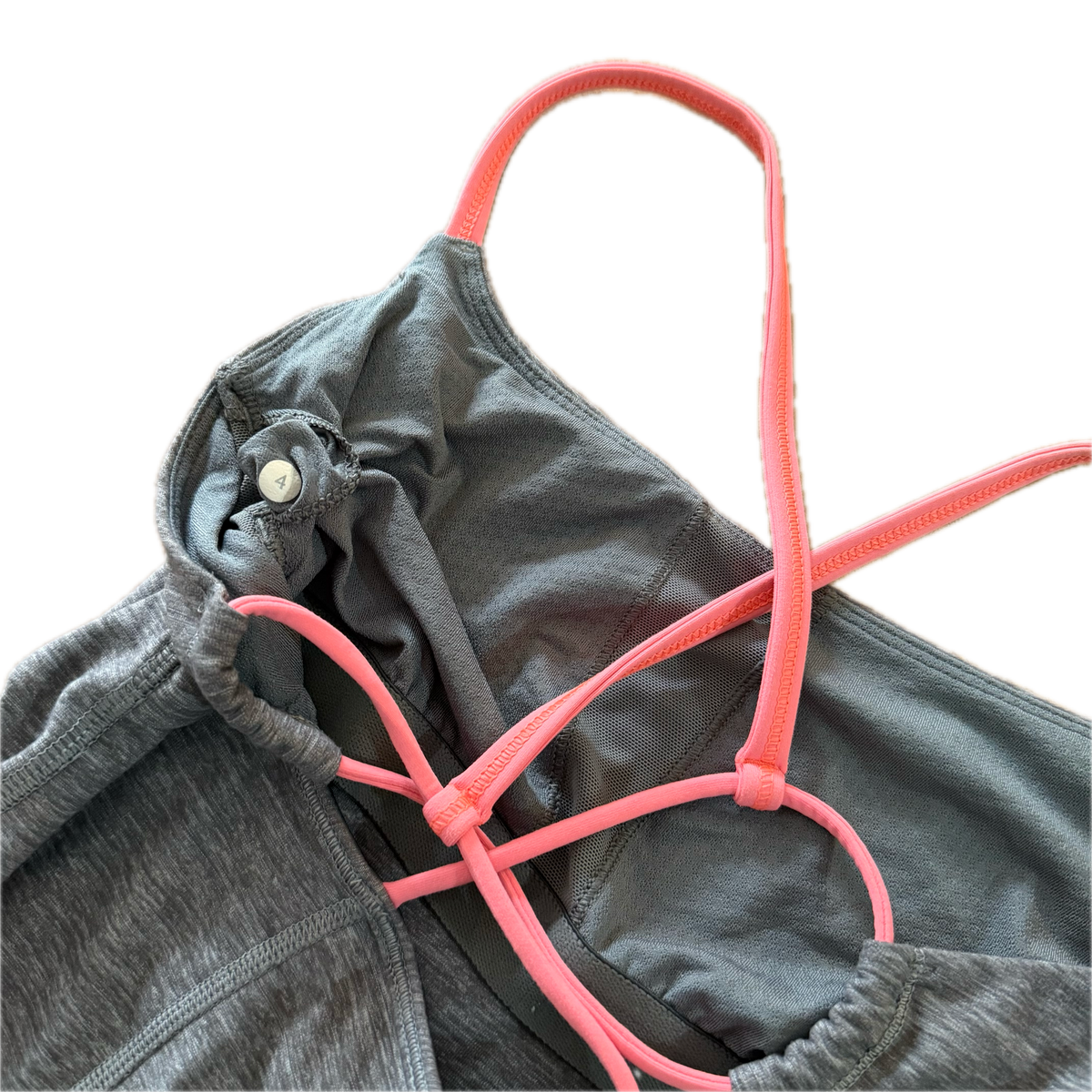 Tank top talla 4 gris con tirantes coral