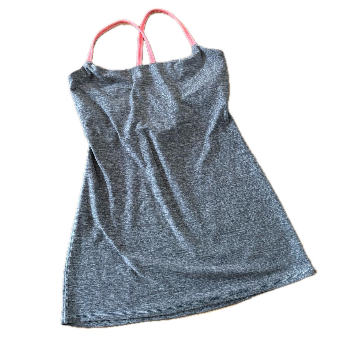 Tank top talla 4 gris con tirantes coral