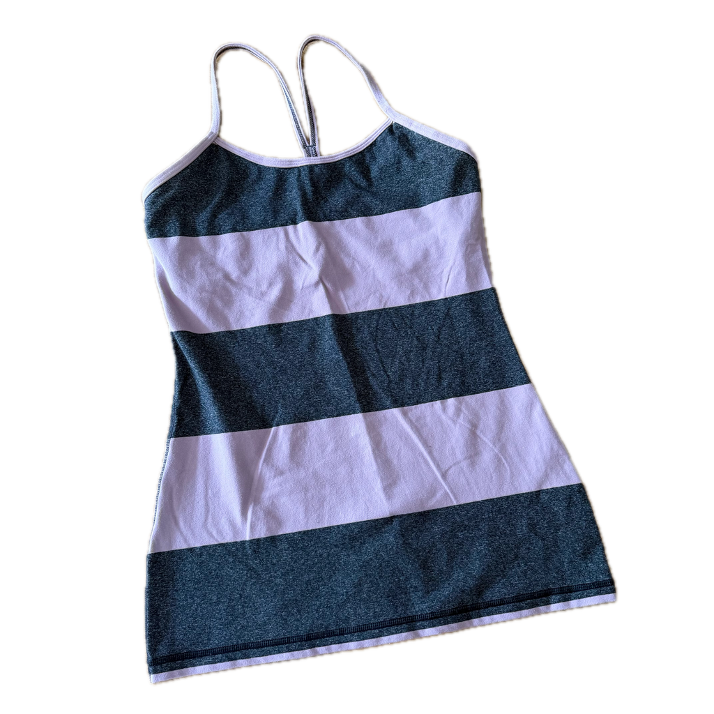 Tank top talla 6 rayas rosas y gris