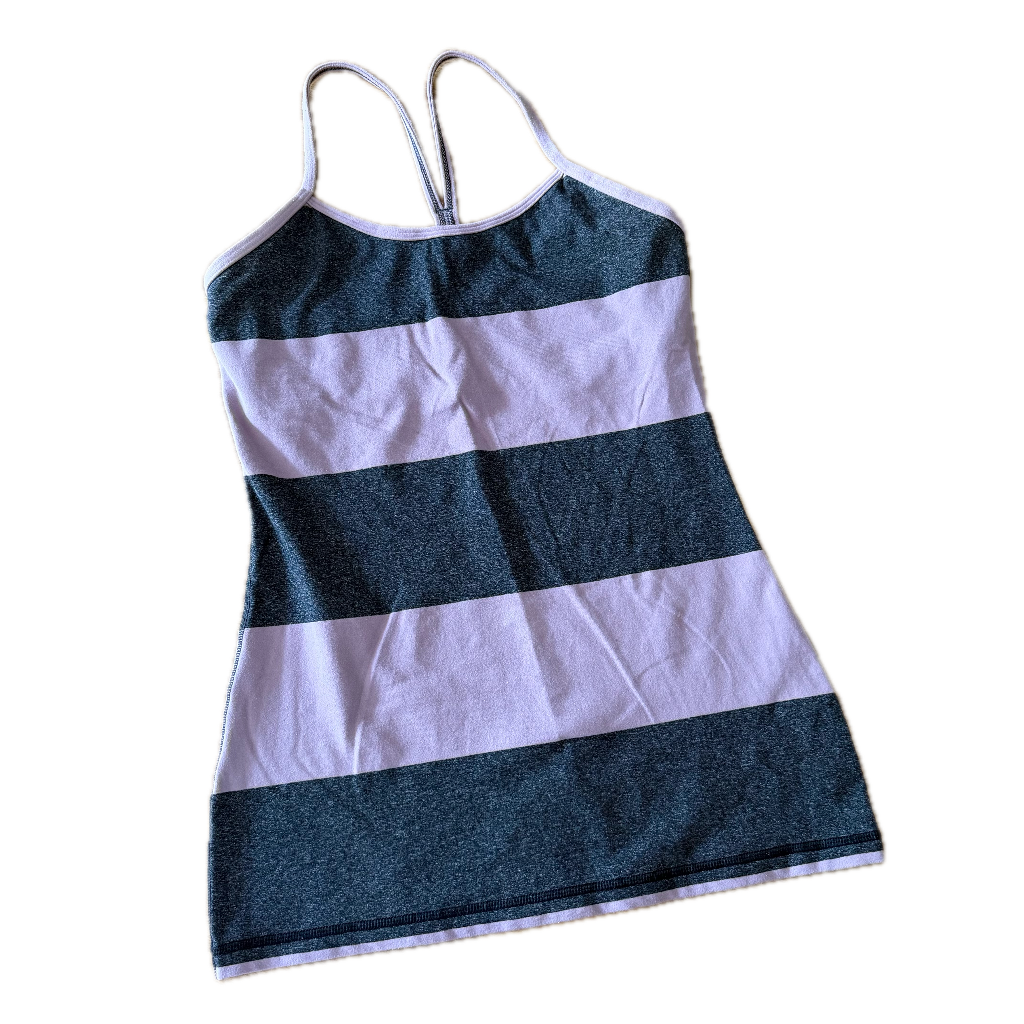 Tank top talla 6 rayas rosas y gris