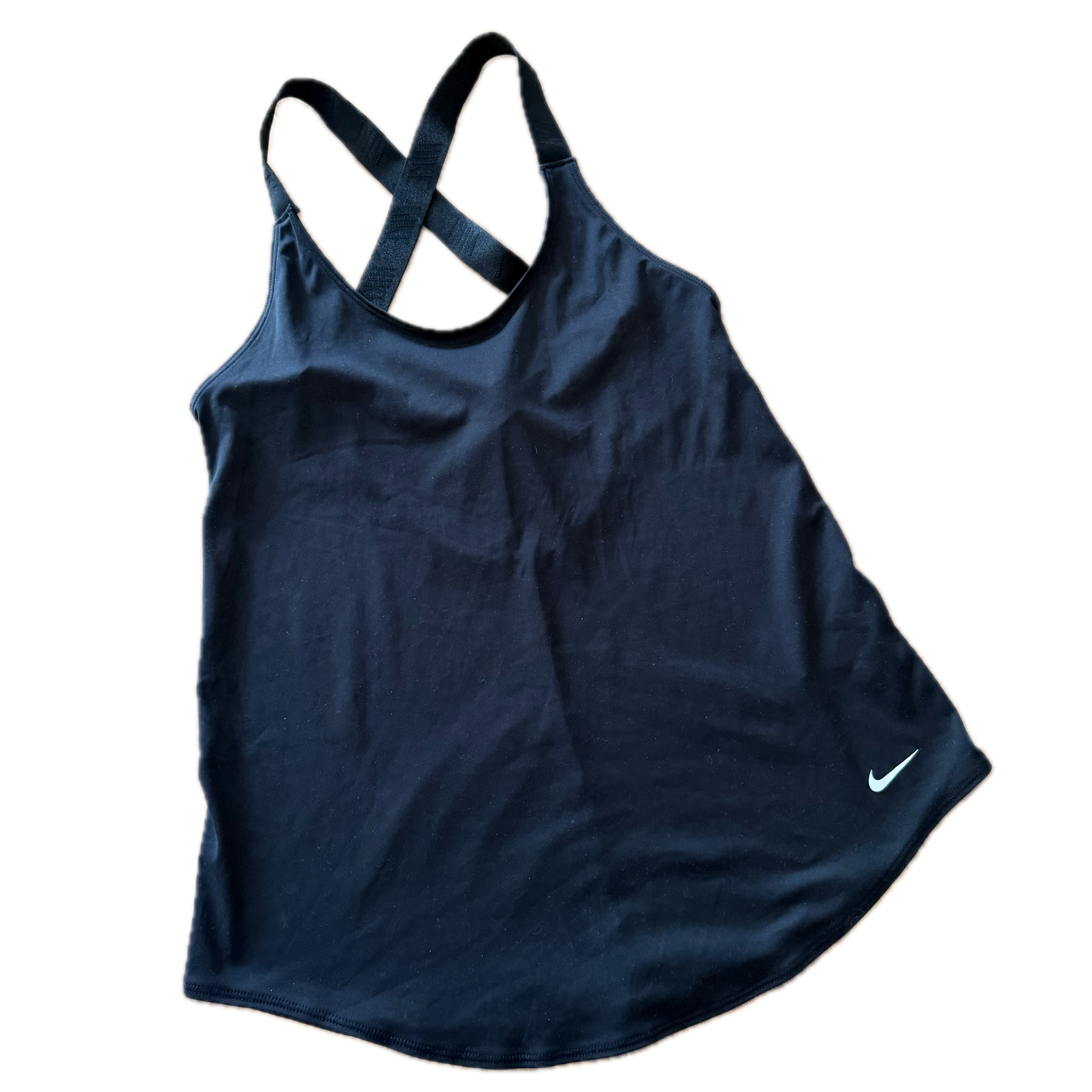 Tank holgada talla S negra tirantes cruzados