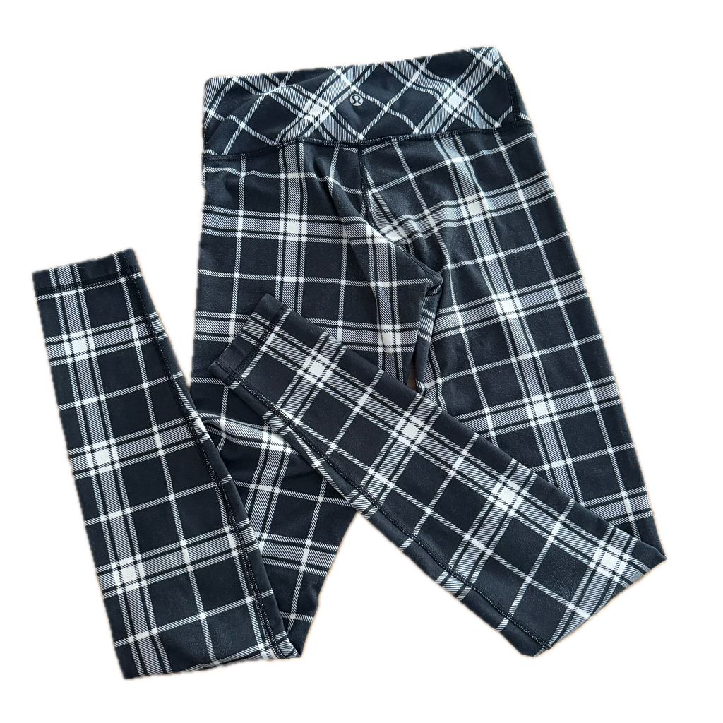 Legging Lululemon talla XS cuadros negro/blanco