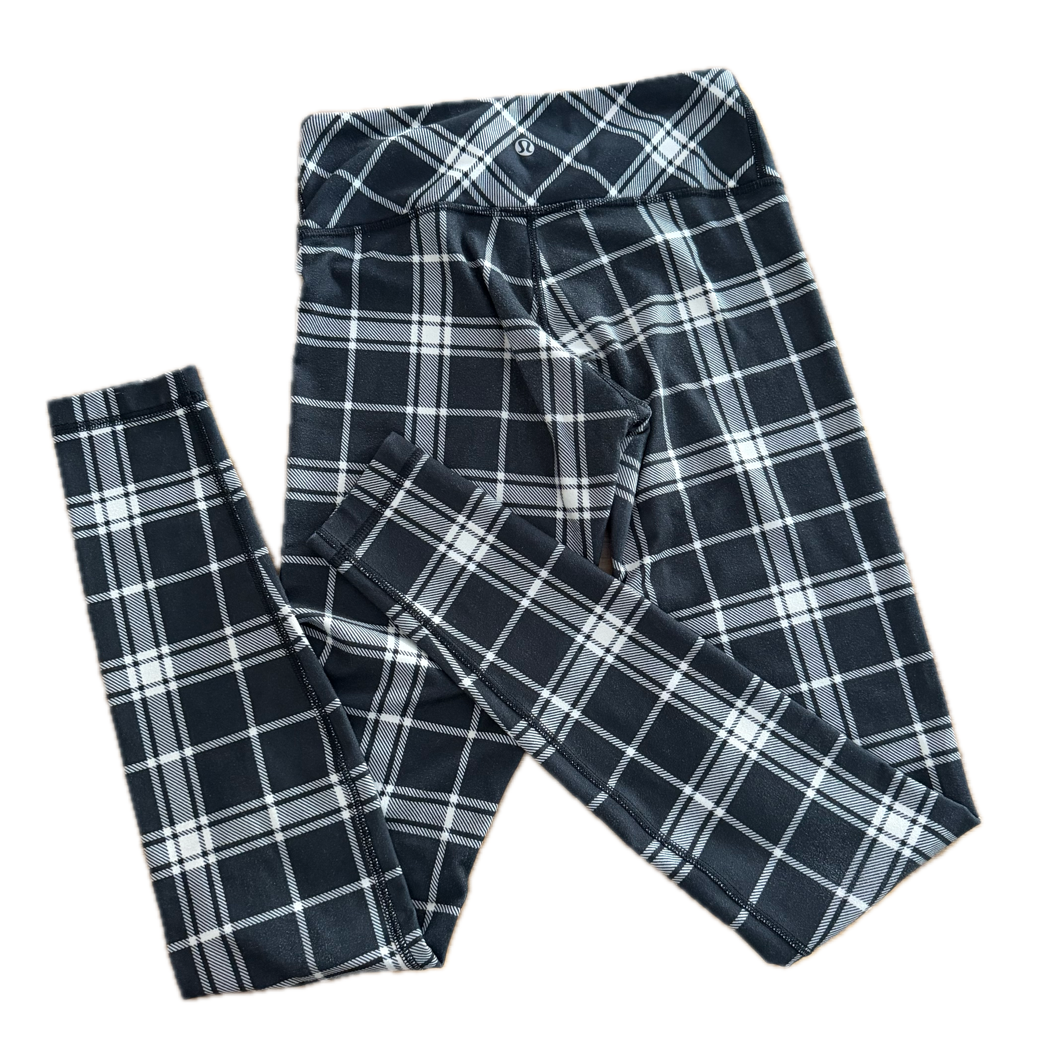 Legging Lululemon talla XS cuadros negro/blanco