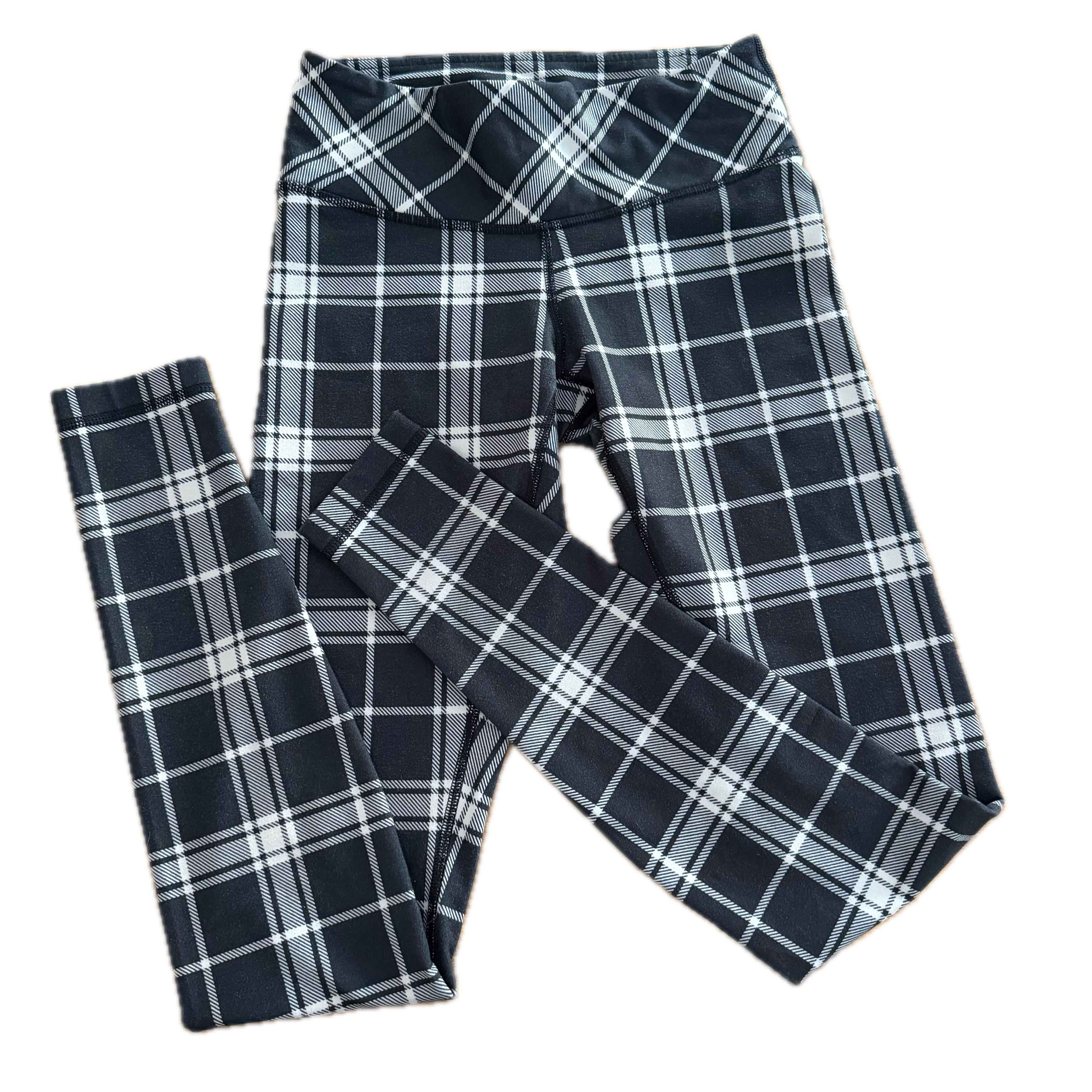 Legging Lululemon talla XS cuadros negro/blanco