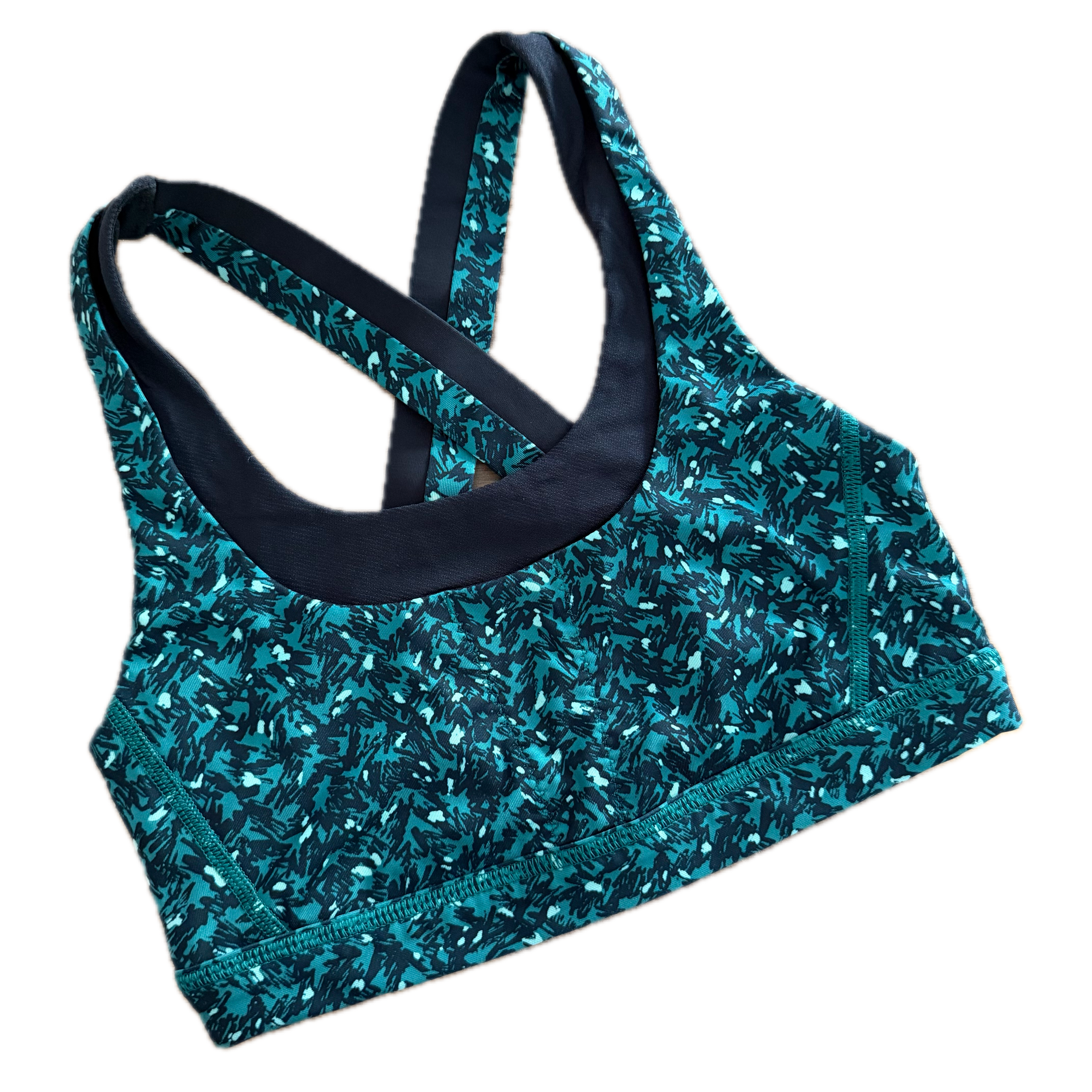 Top Lululemon talla 4 color print azules tela Luxtreme™