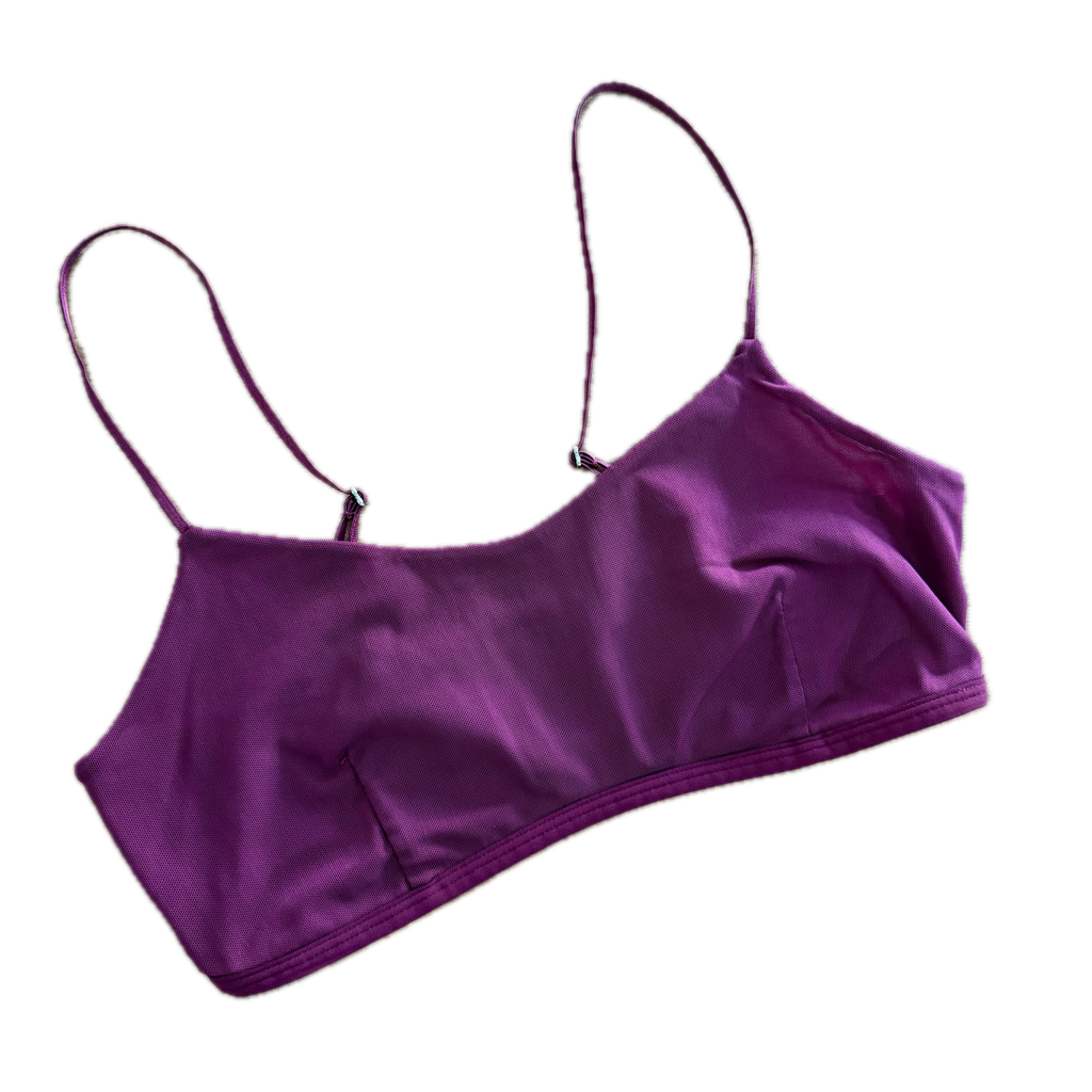 Bralette ALO talla CH color vino tela mesh