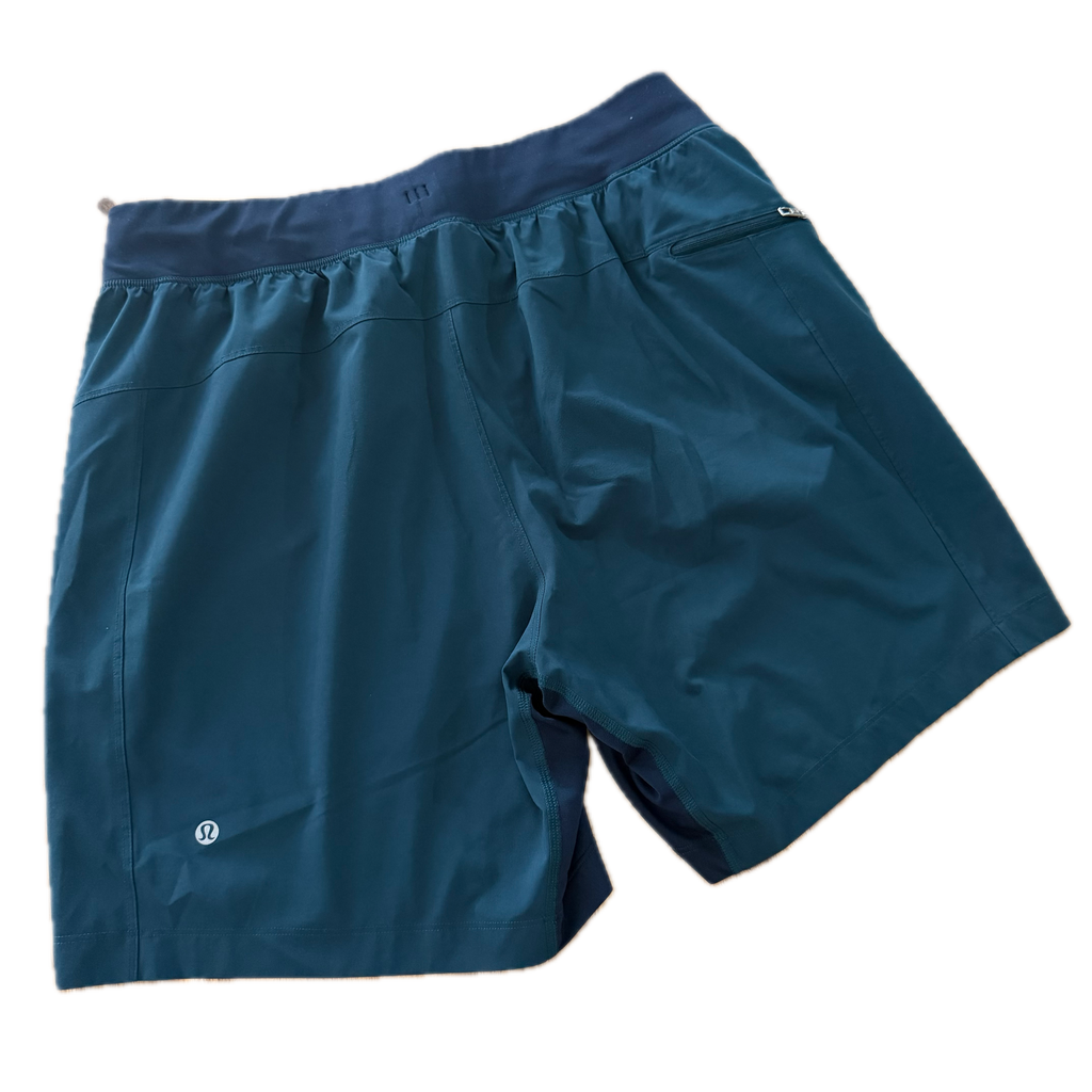 Short Lululemon talla L azul aqua tela Nulux™ para hombre