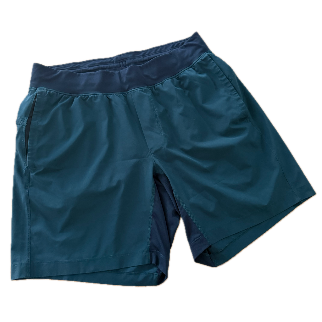 Short Lululemon talla L azul aqua tela Nulux™ para hombre