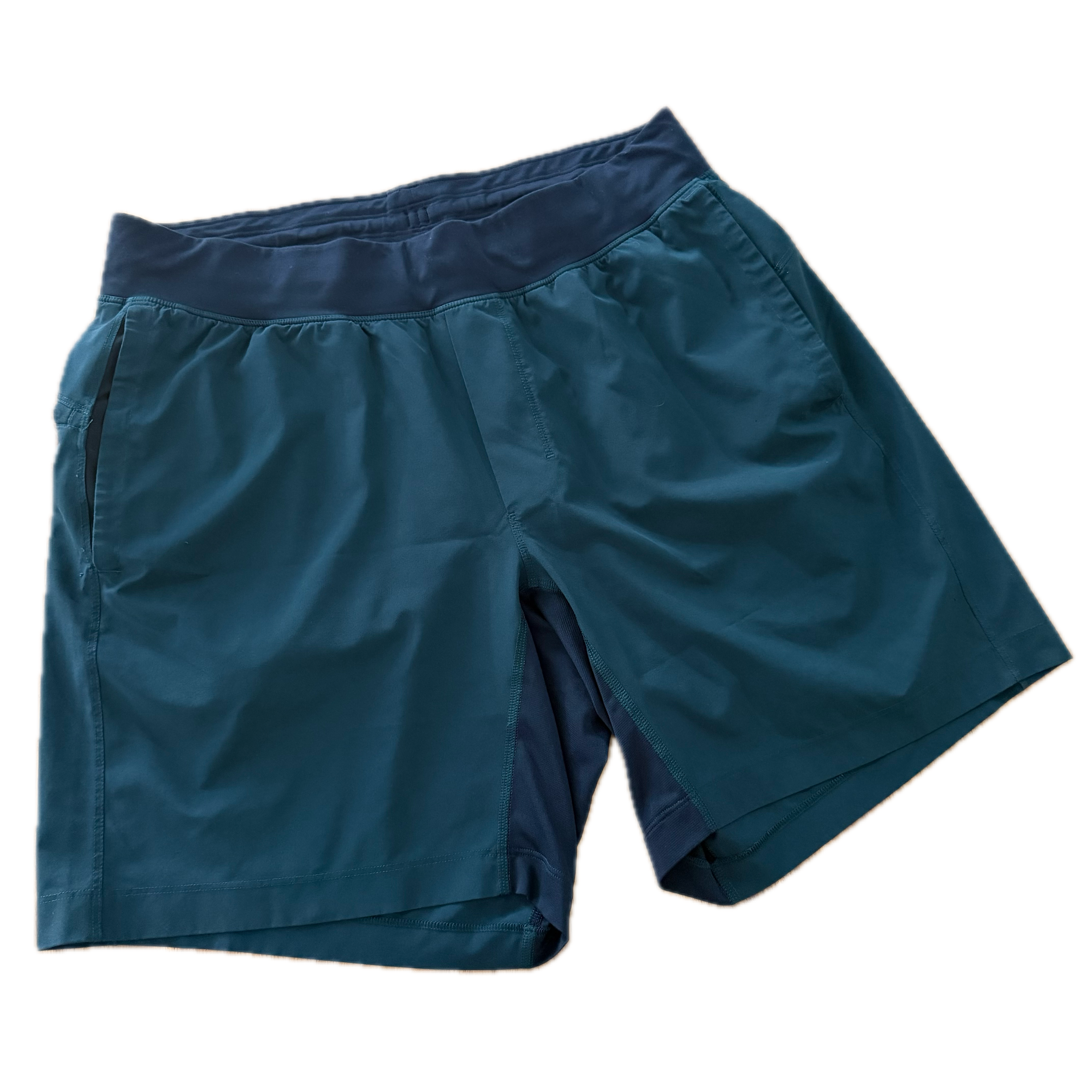 Short Lululemon talla L azul aqua tela Nulux™ para hombre