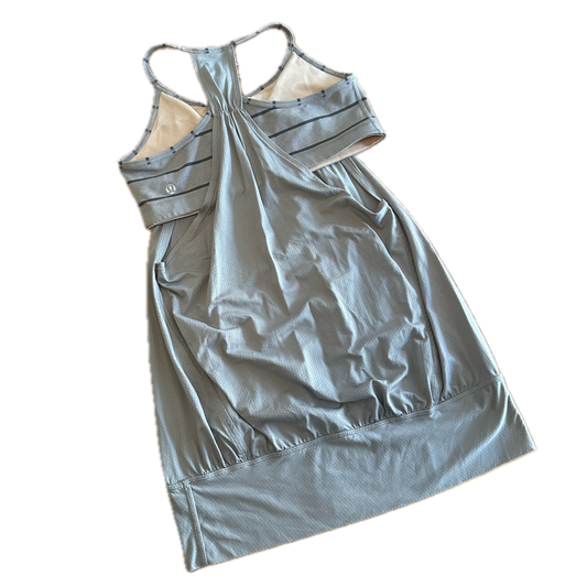 Tank top 8 gris con top rayitas