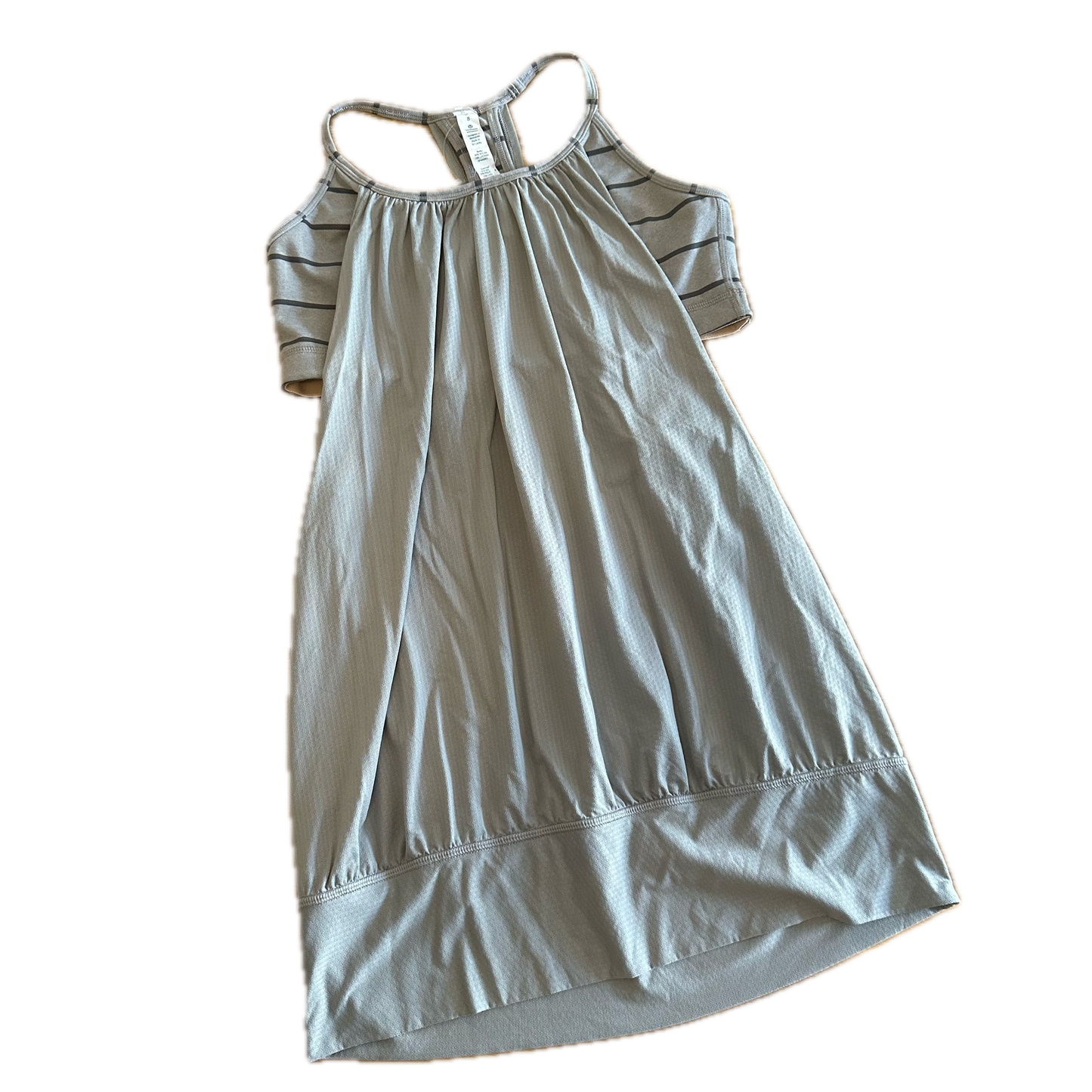 Tank top 8 gris con top rayitas