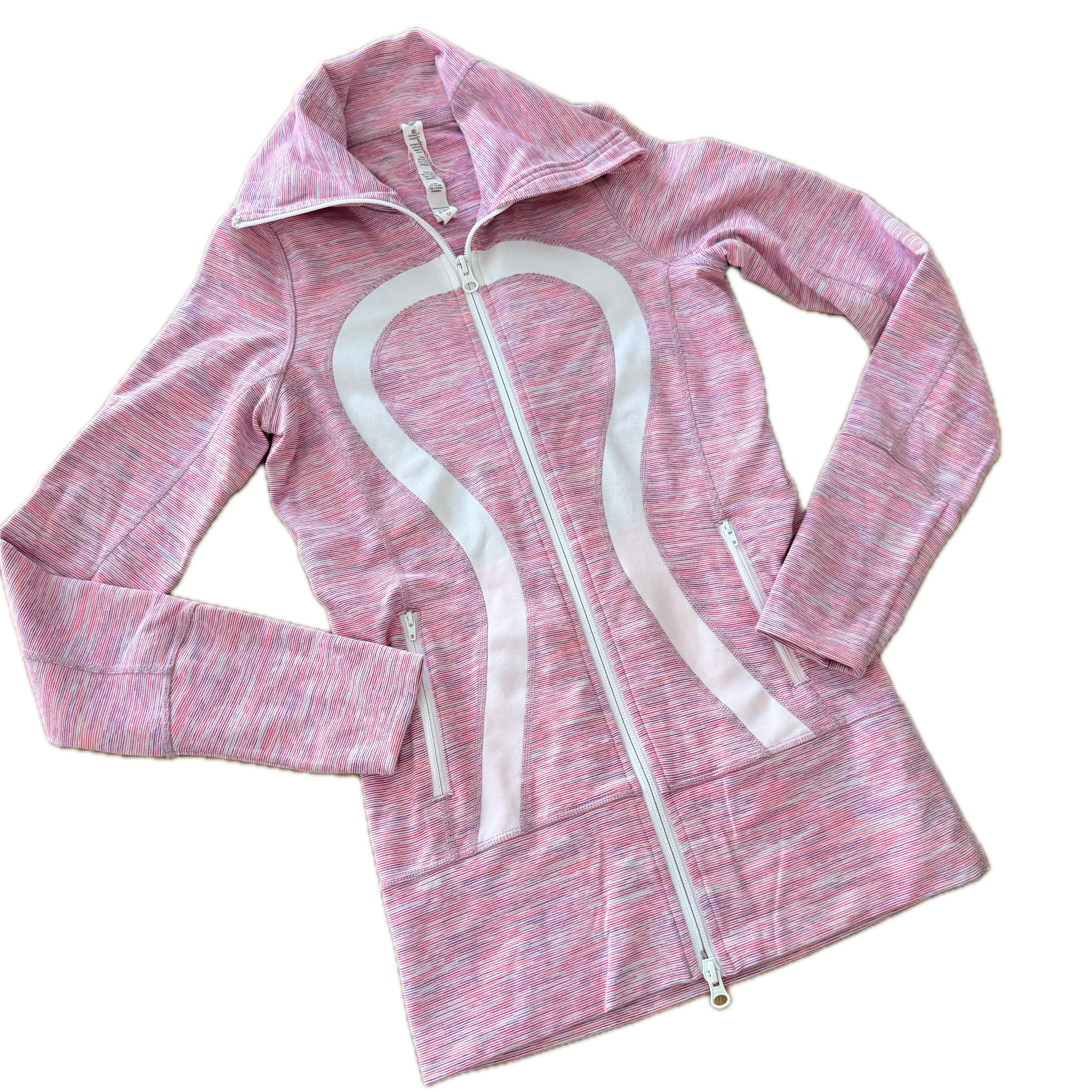 Jacket Lululemon talla 2 color rosa tela Luon®