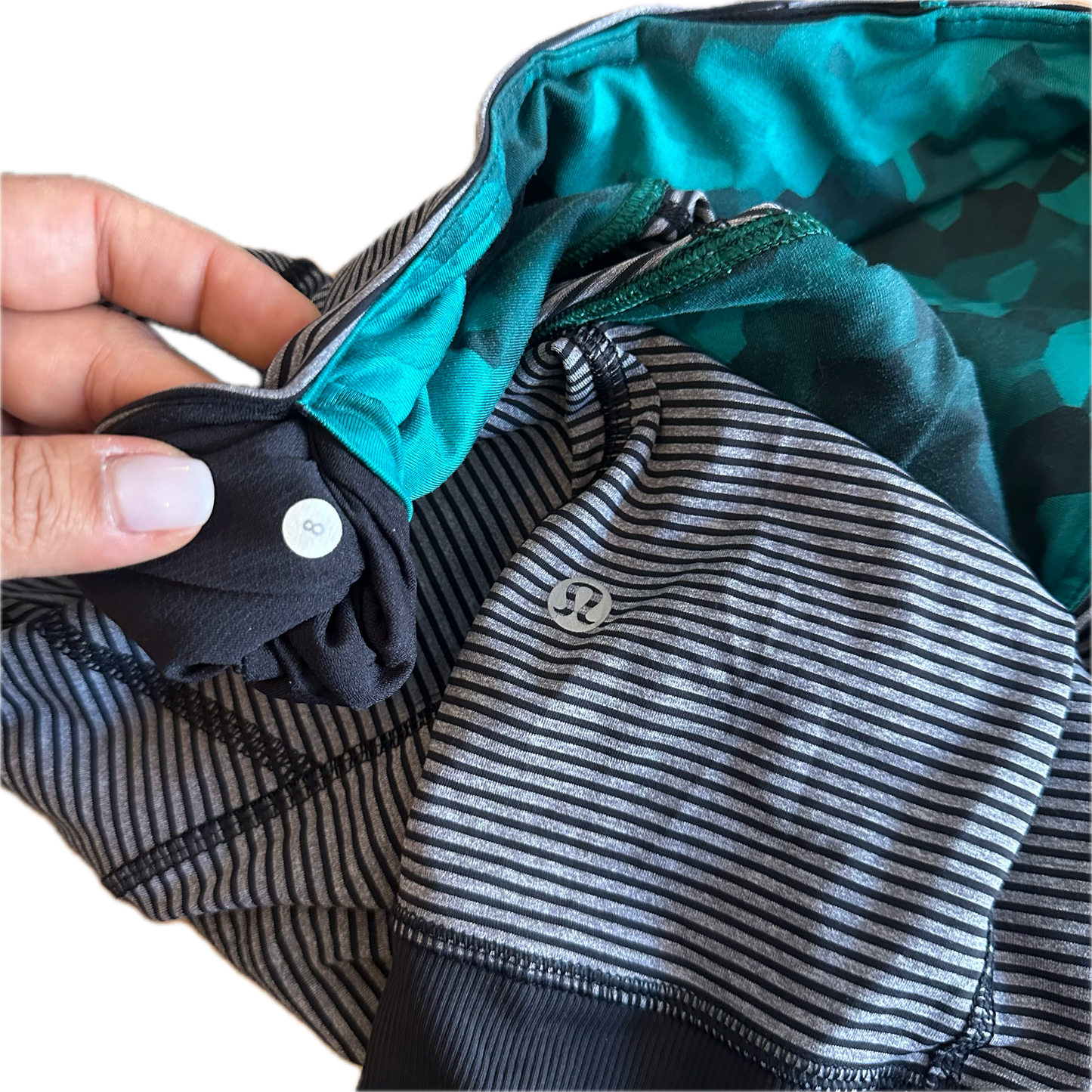 Legging 8 rayitas gris y negro