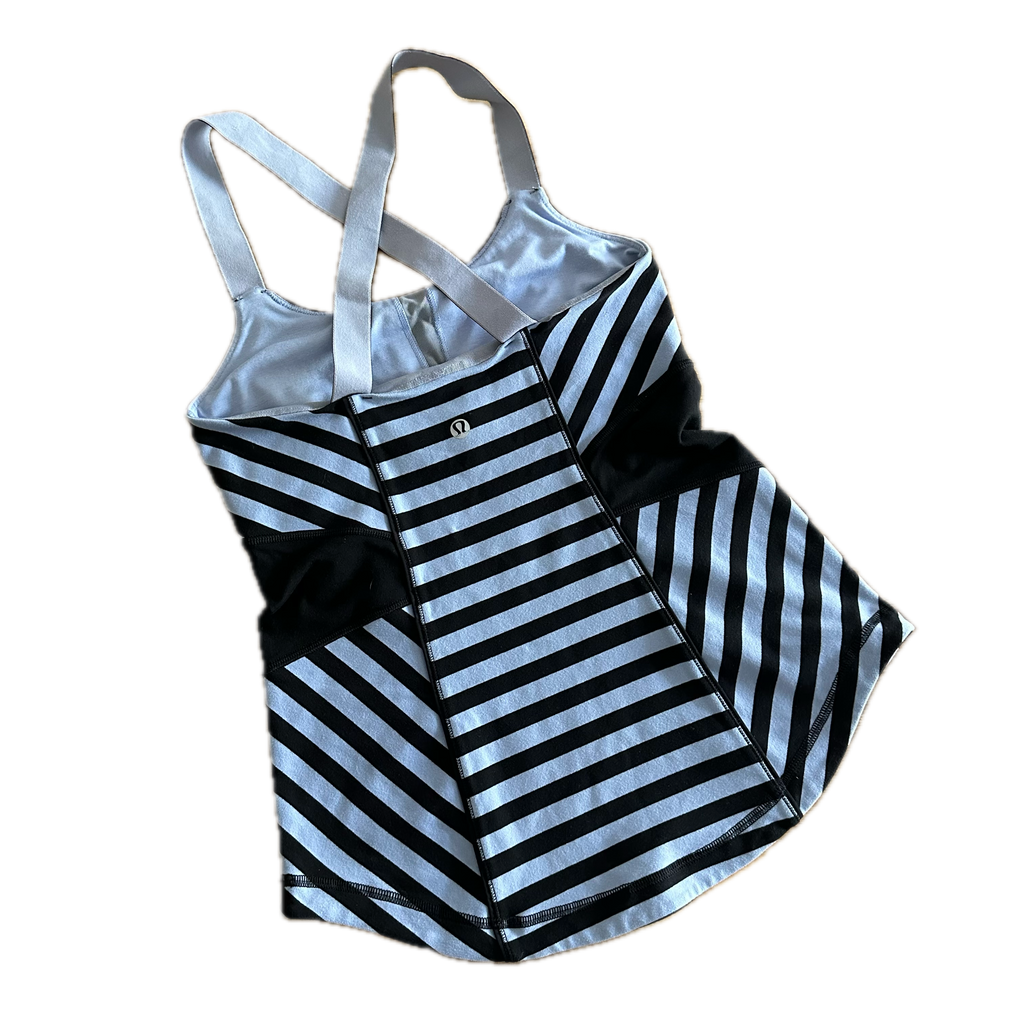 Tank top Lululemon talla CH rayas moradas y negras