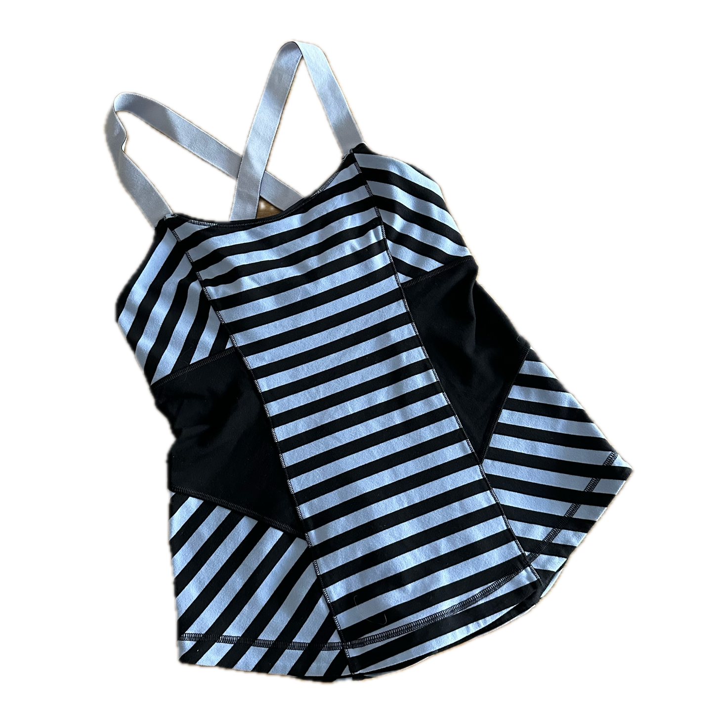 Tank top 6 rayas moradas y negras