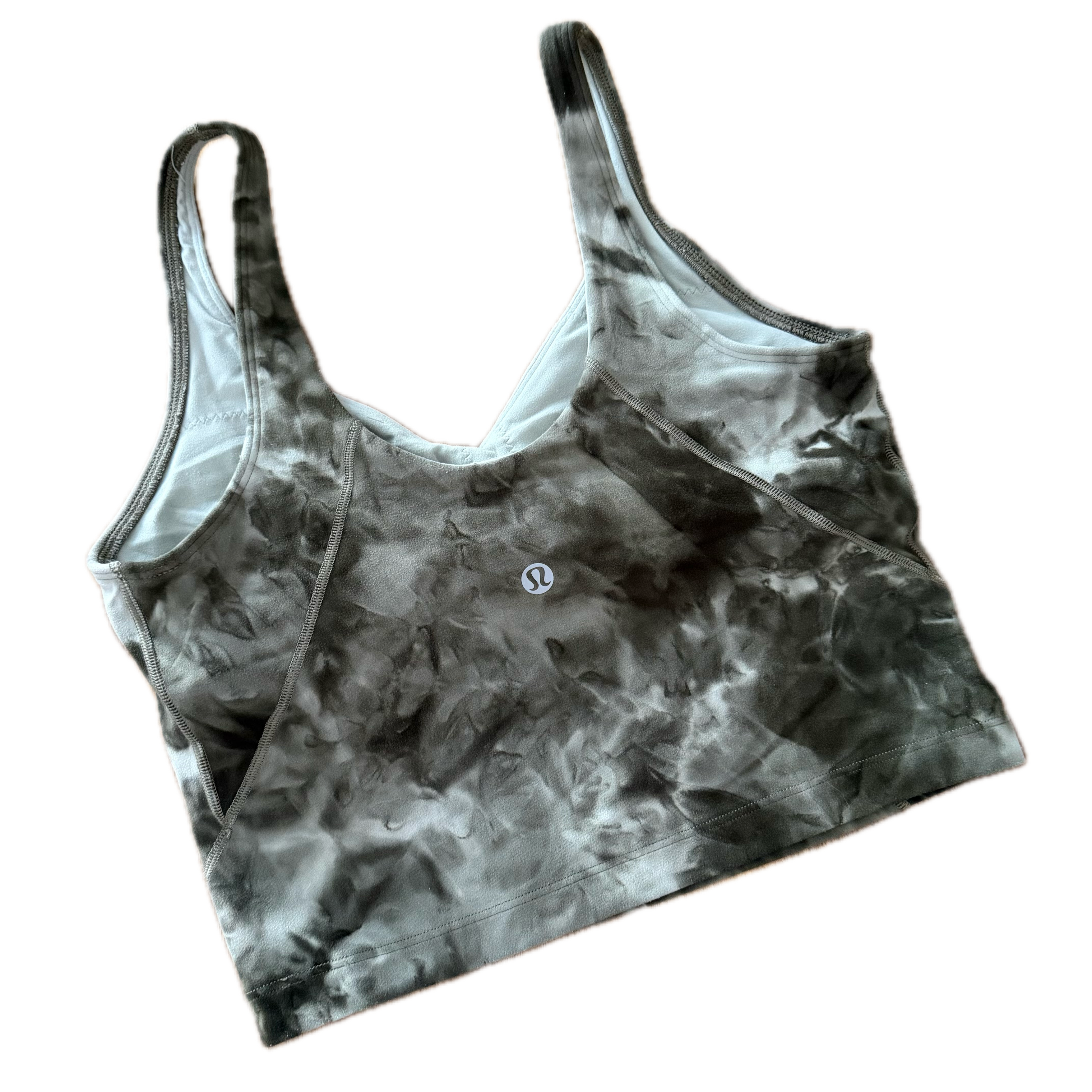 Crop top Lululemon talla 4 color tie dye beige/café tela Nulu™