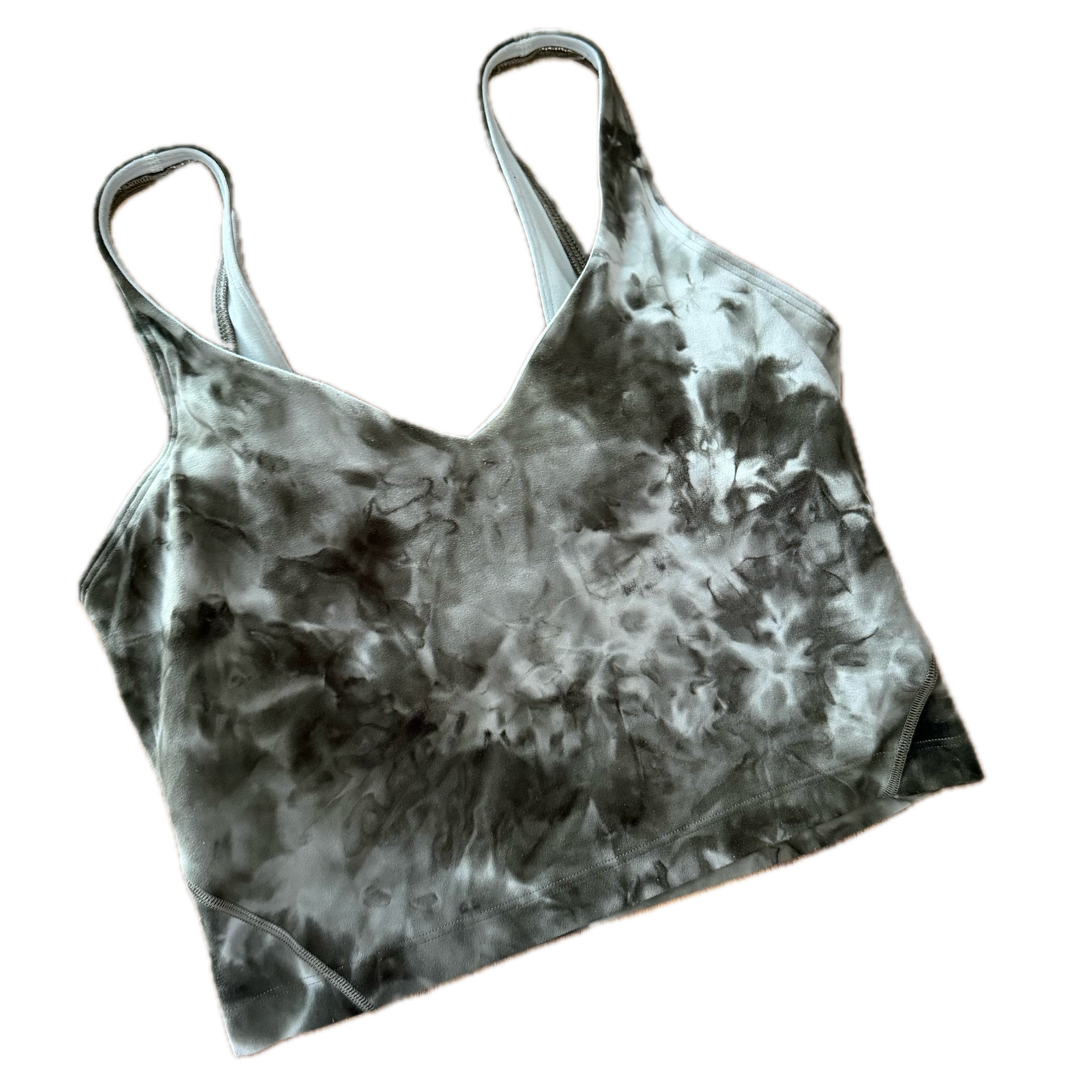 Crop top Lululemon talla 4 color tie dye beige/café tela Nulu™