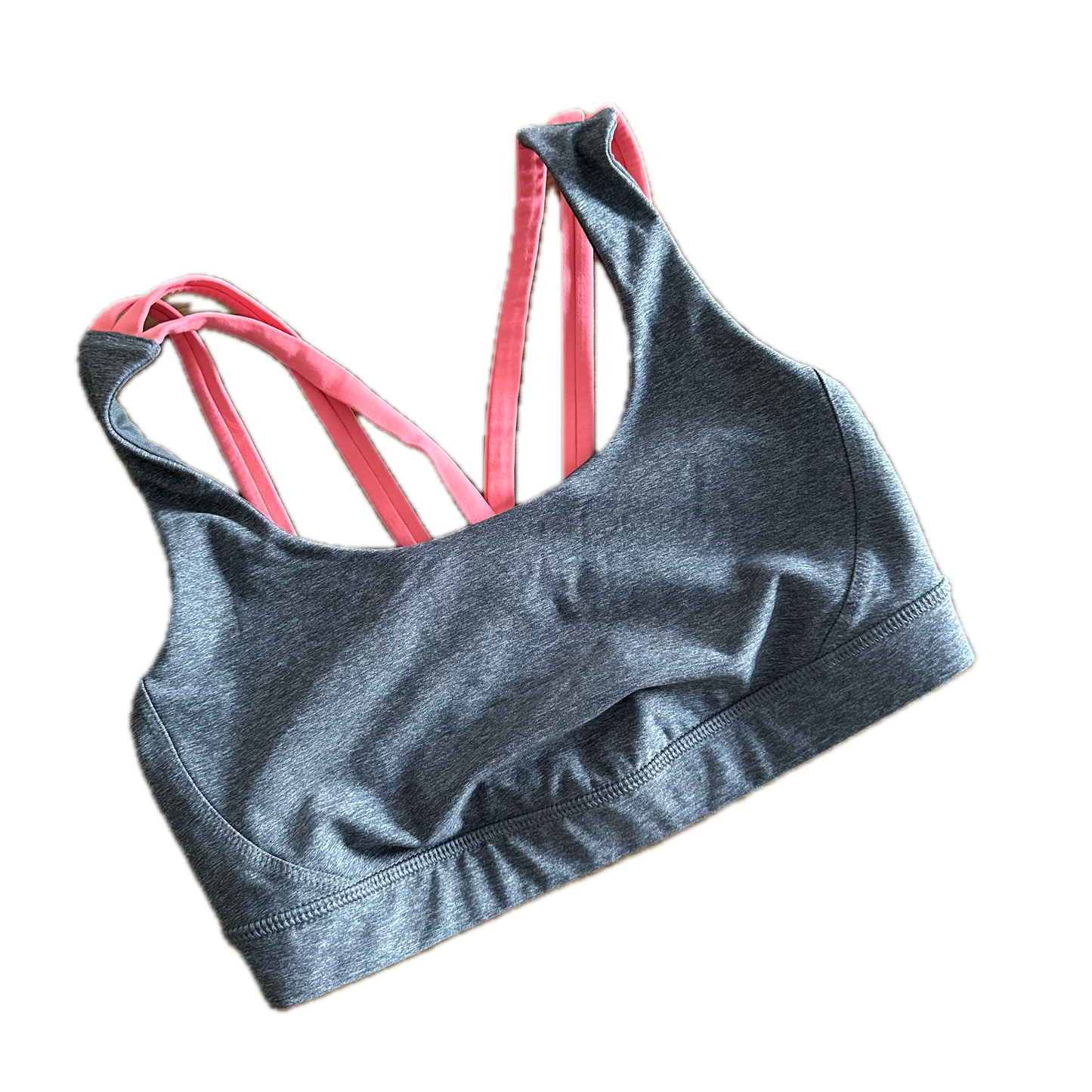 Top 6 gris con tirantes coral