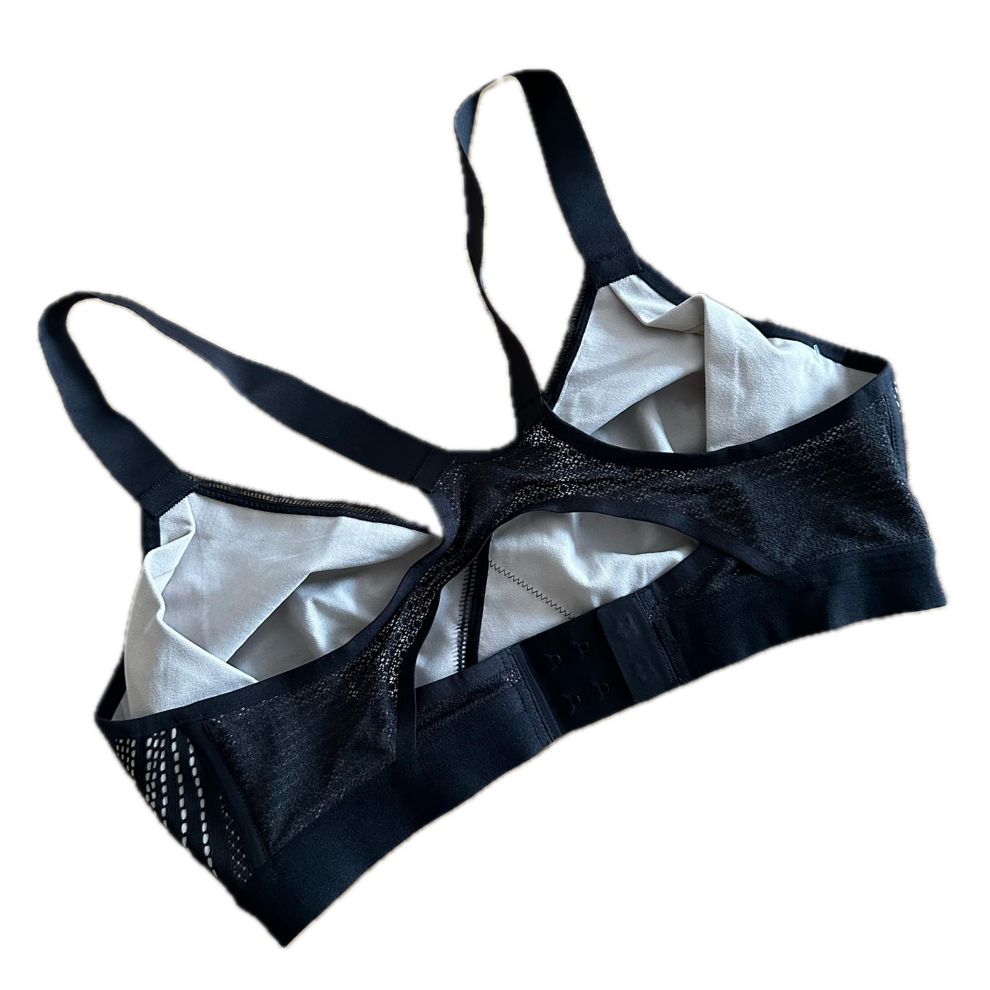 Sport bra DD32 tipo encaje negro y beige