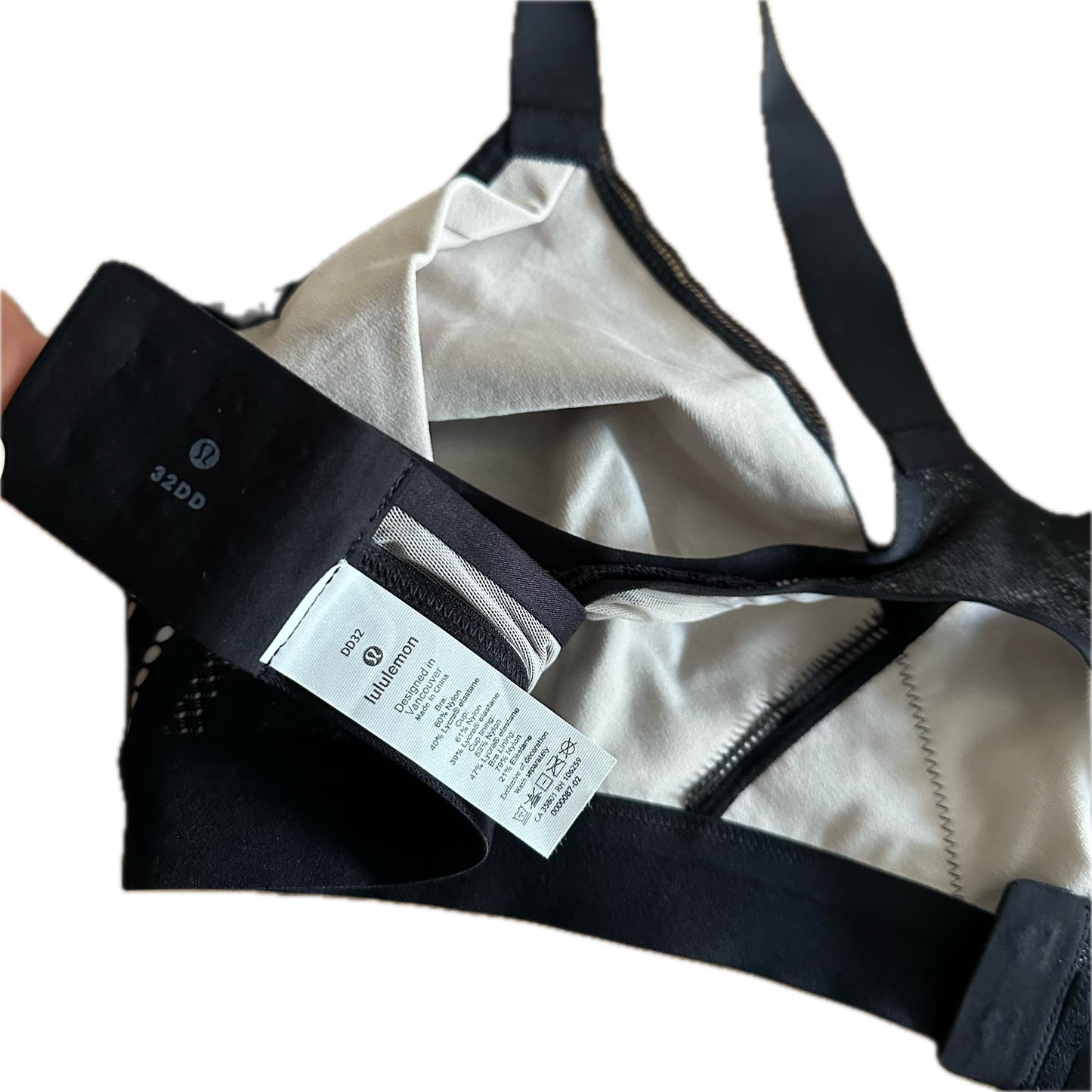 Sport bra DD32 tipo encaje negro y beige