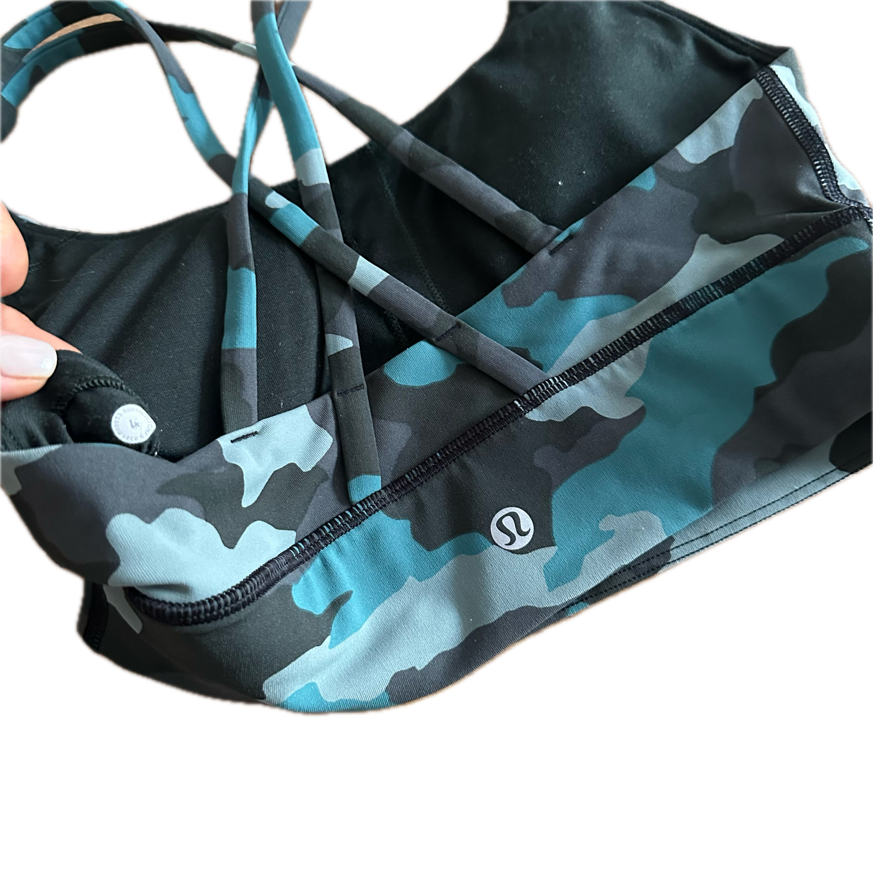 Top ancho Lululemon talla XCH camo azules