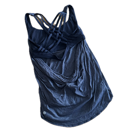 Tank 4 azul marino con top cruzado