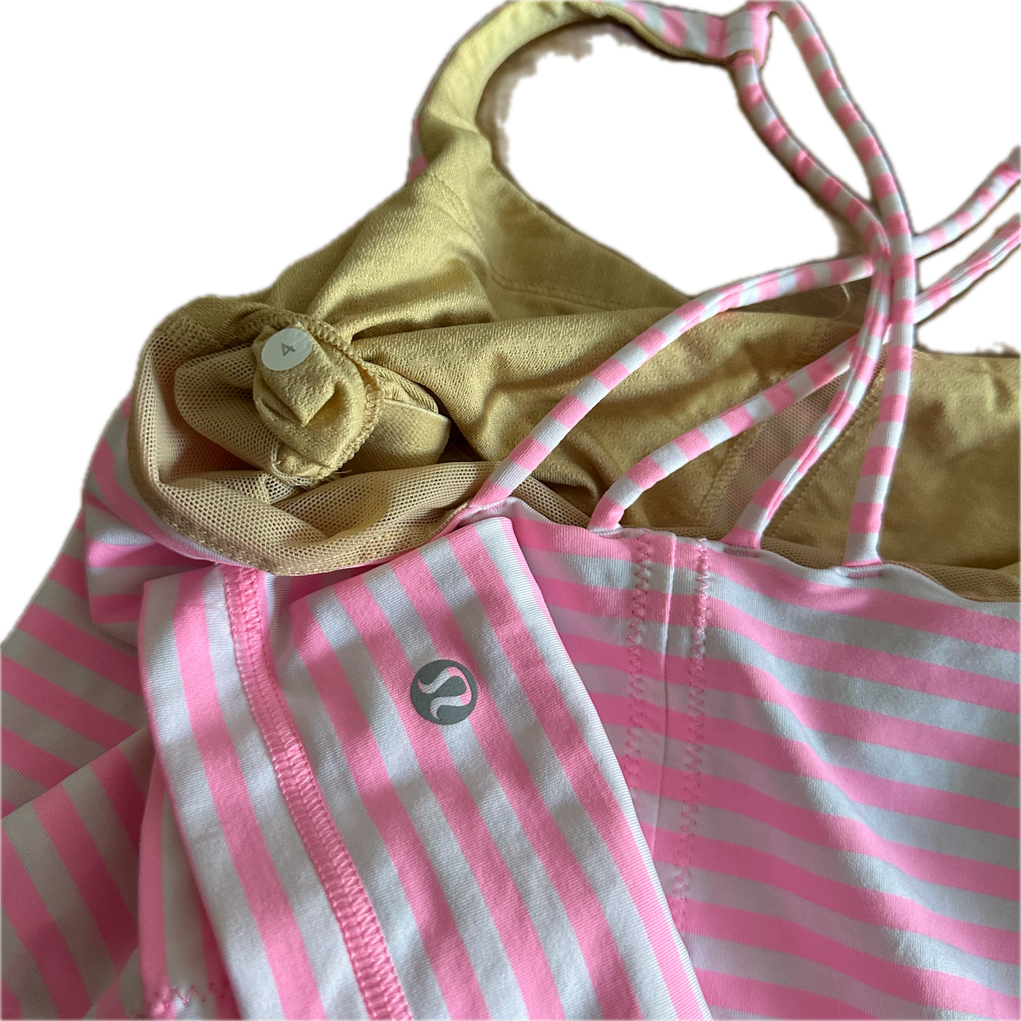 Tank top 4 rayas rositas con blanco