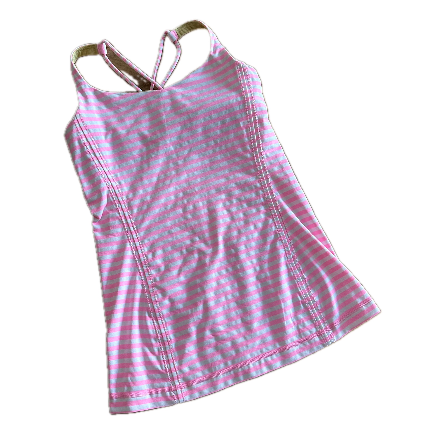 Tank top 4 rayas rositas con blanco