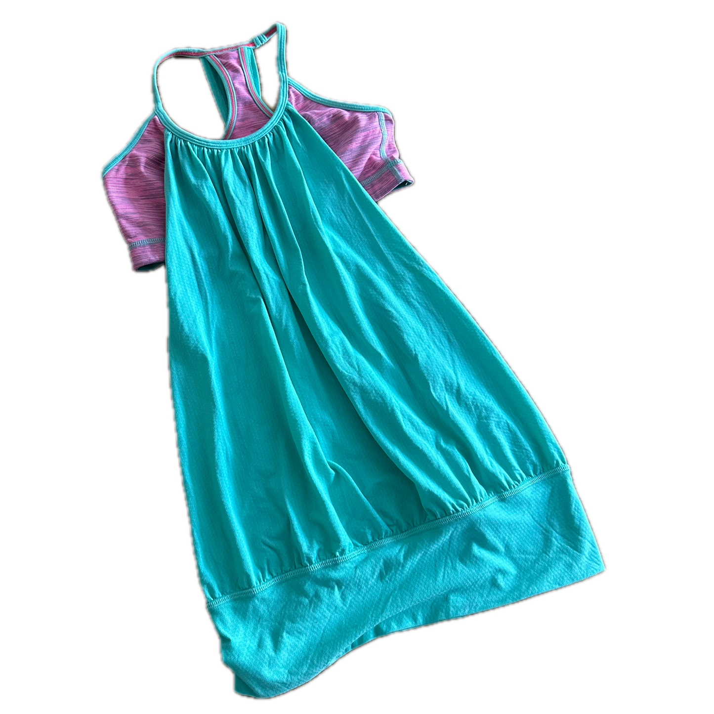 Tank top 4 aqua con top rosa