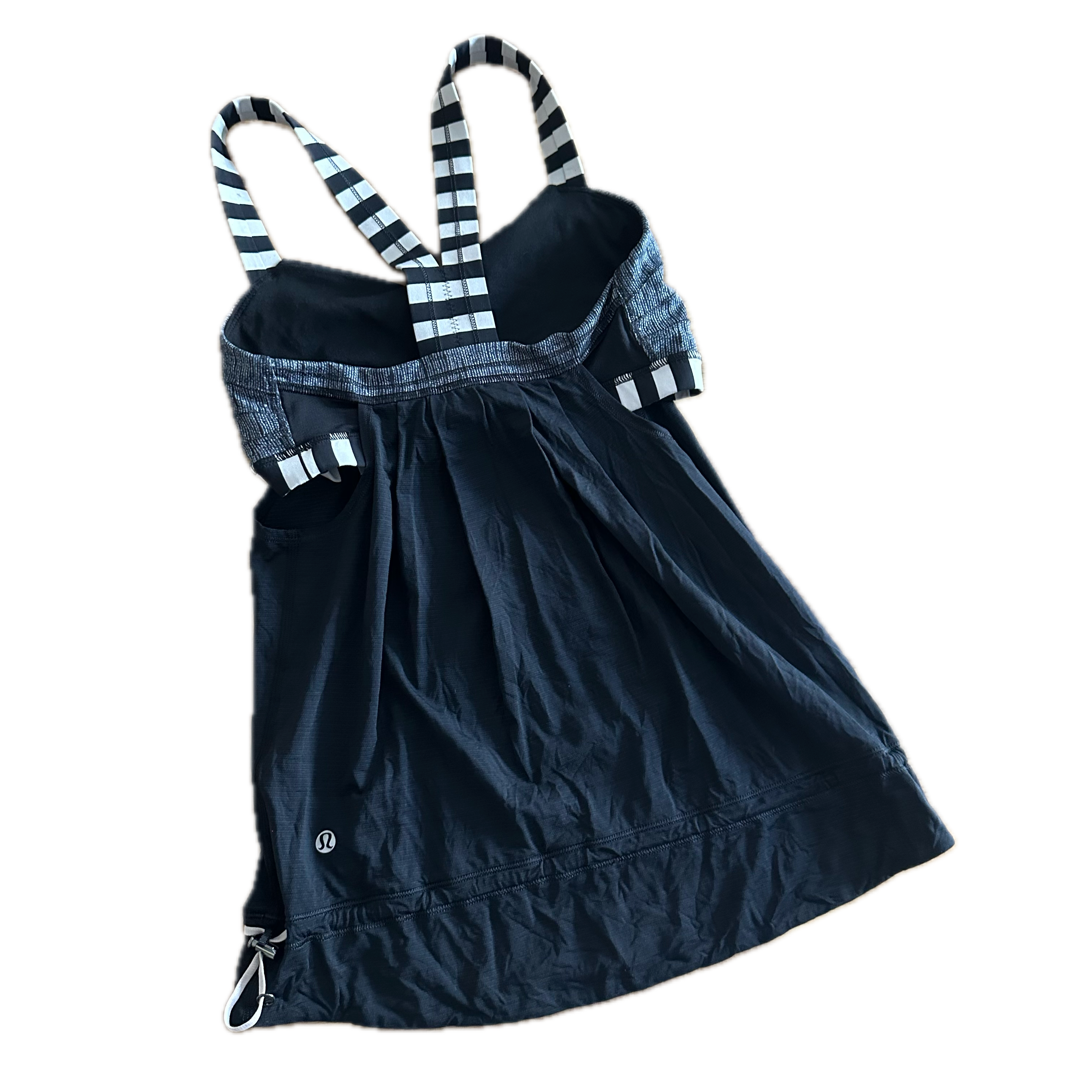 Tank top Lululemon talla XCH negro con tirantes de rayas