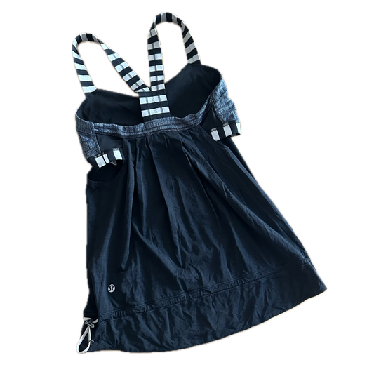 Tank top 4 negro con tirantes de rayas