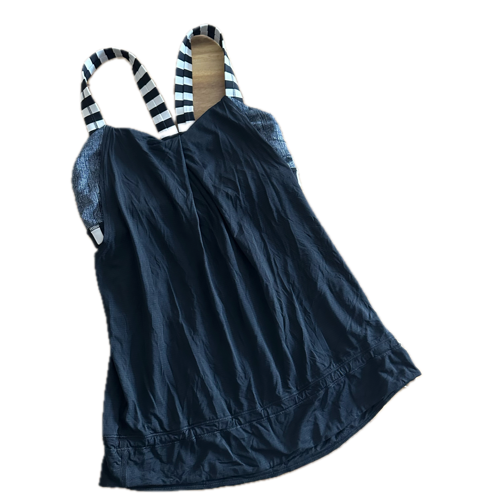 Tank top Lululemon talla XCH negro con tirantes de rayas