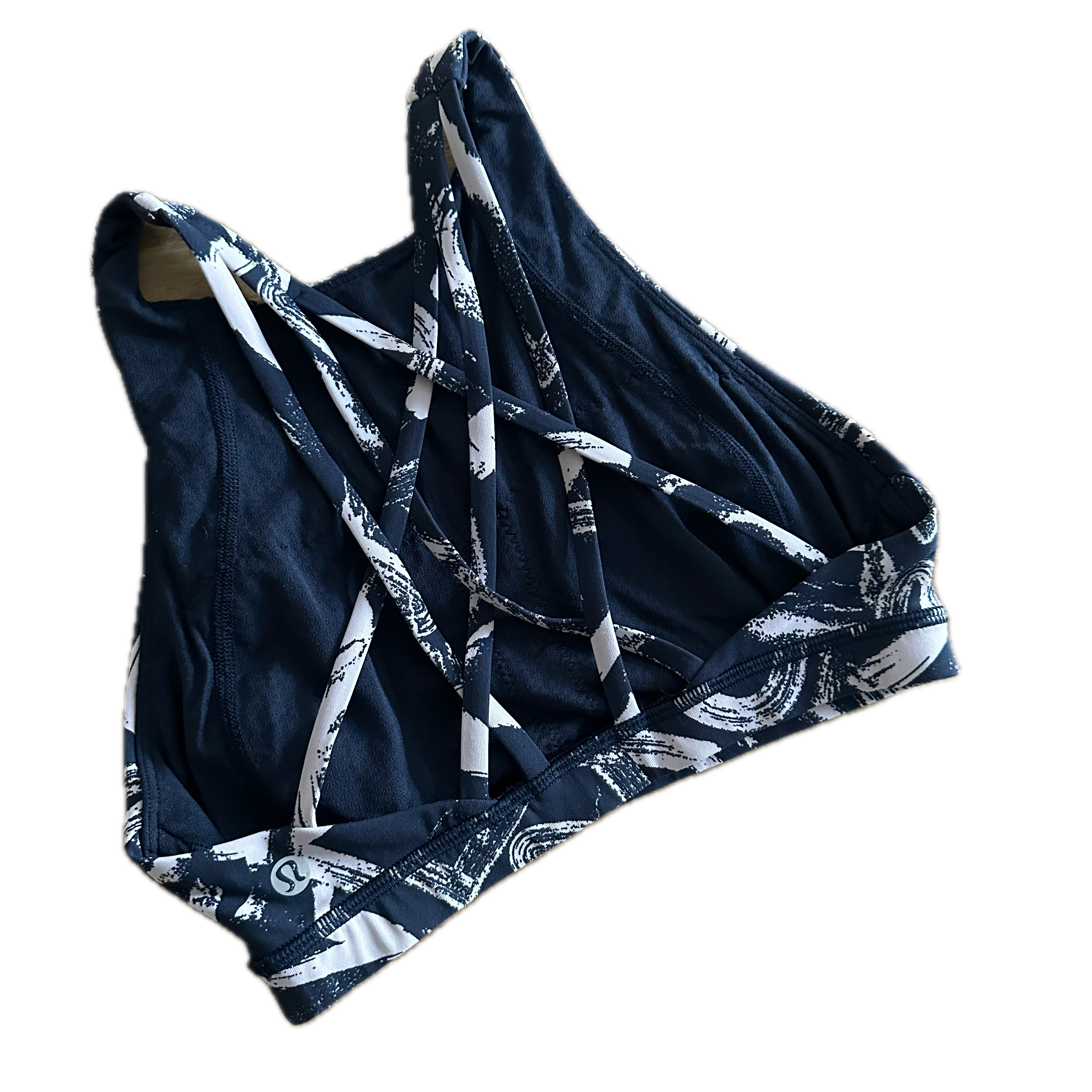 Top Lululemon talla 2XCH halter print blanco y negro