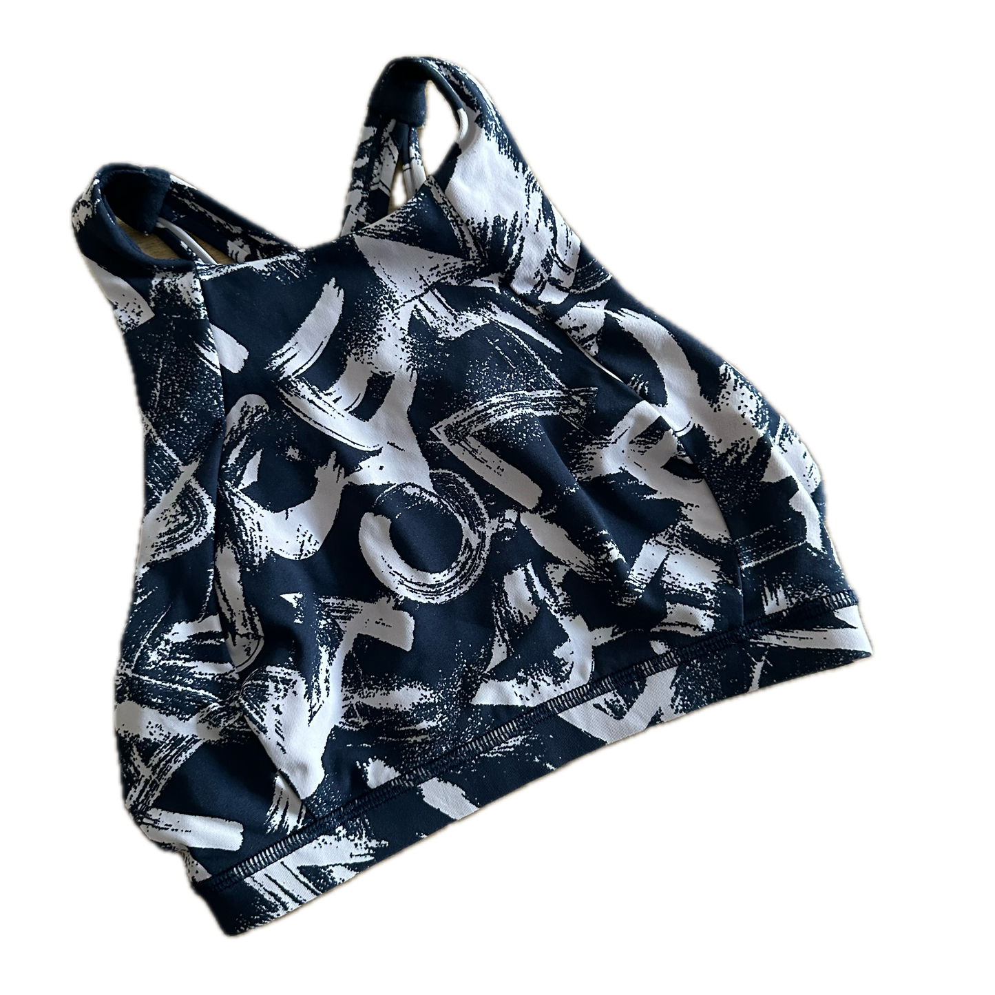 Top 2 halter print blanco y negro