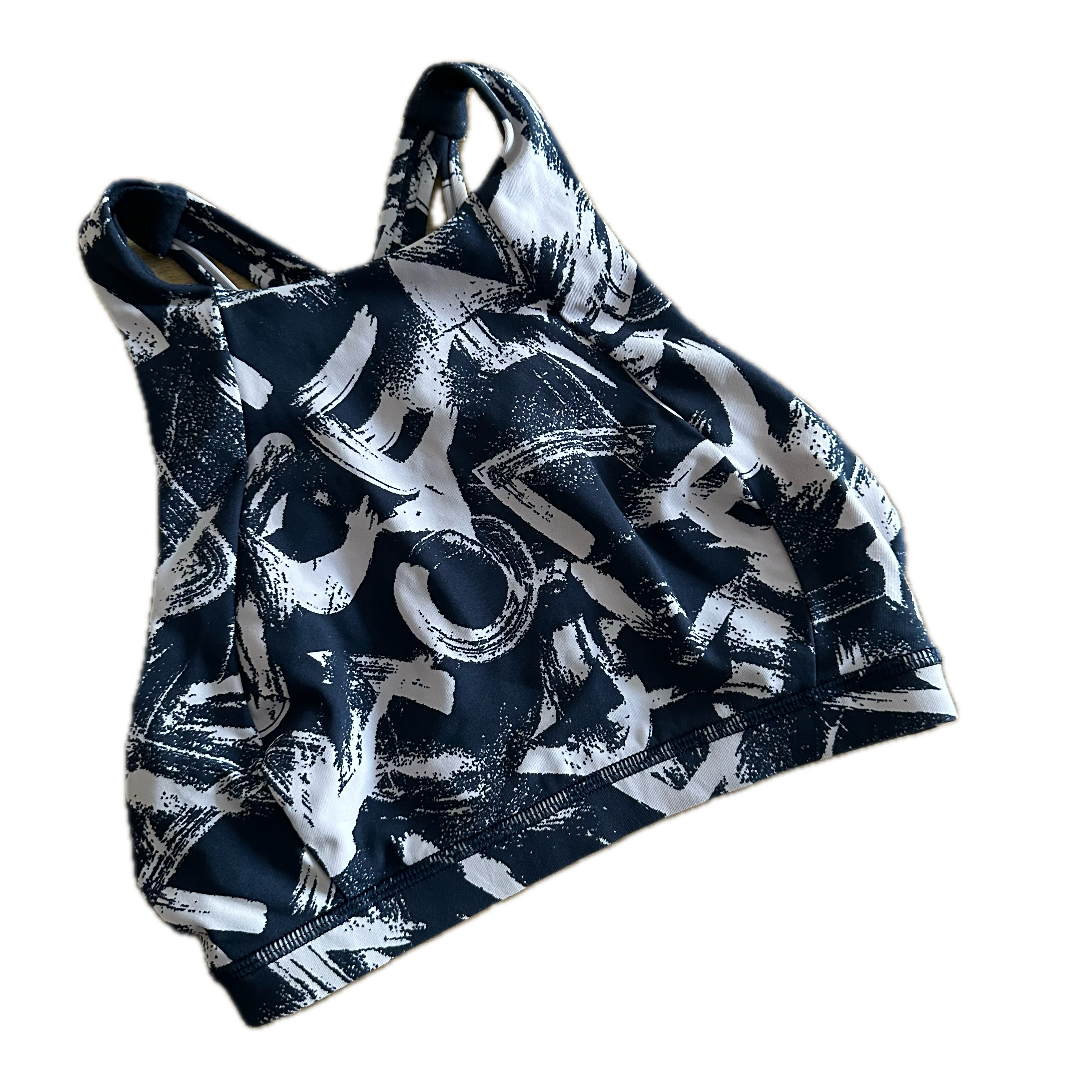 Top Lululemon talla 2XCH halter print blanco y negro