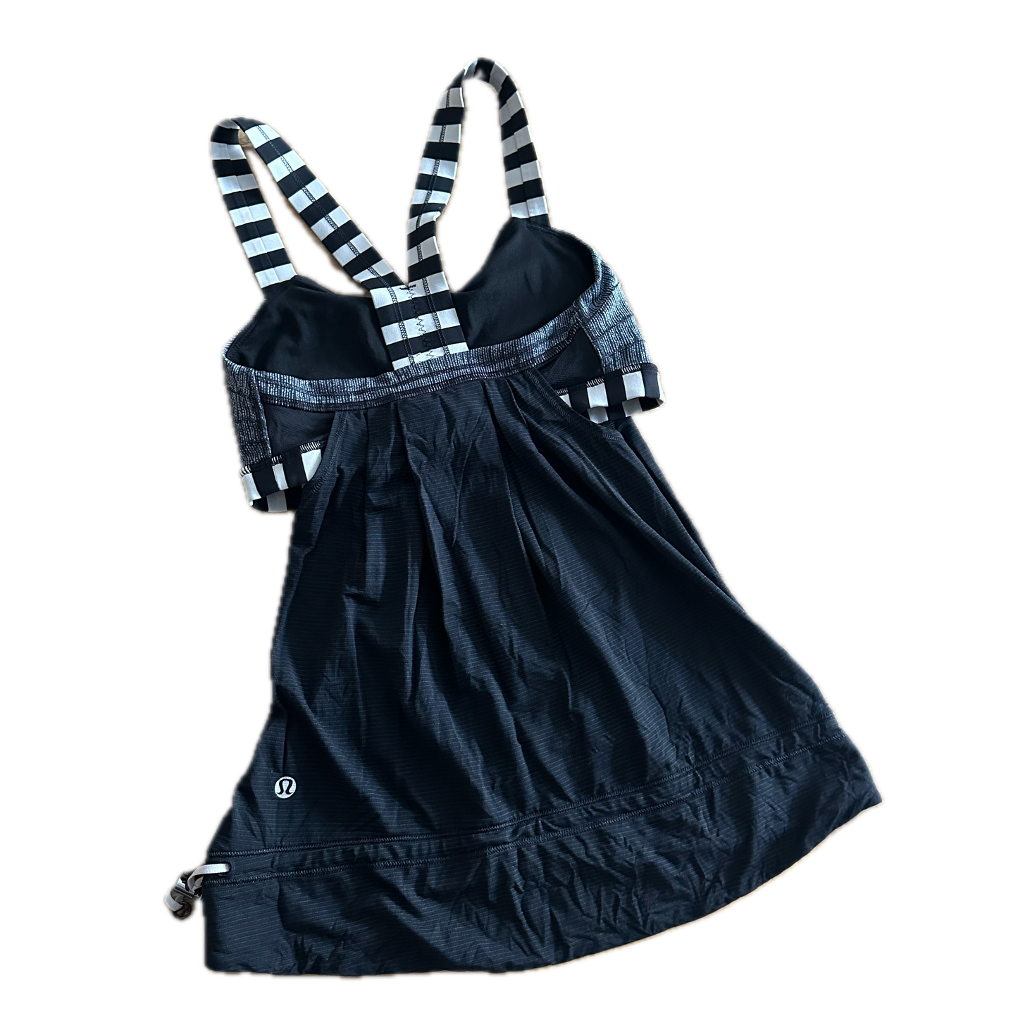 Tank top 2 negra con tirantes rayas