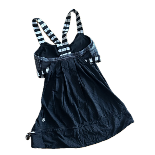 Tank top 2 negra con tirantes rayas